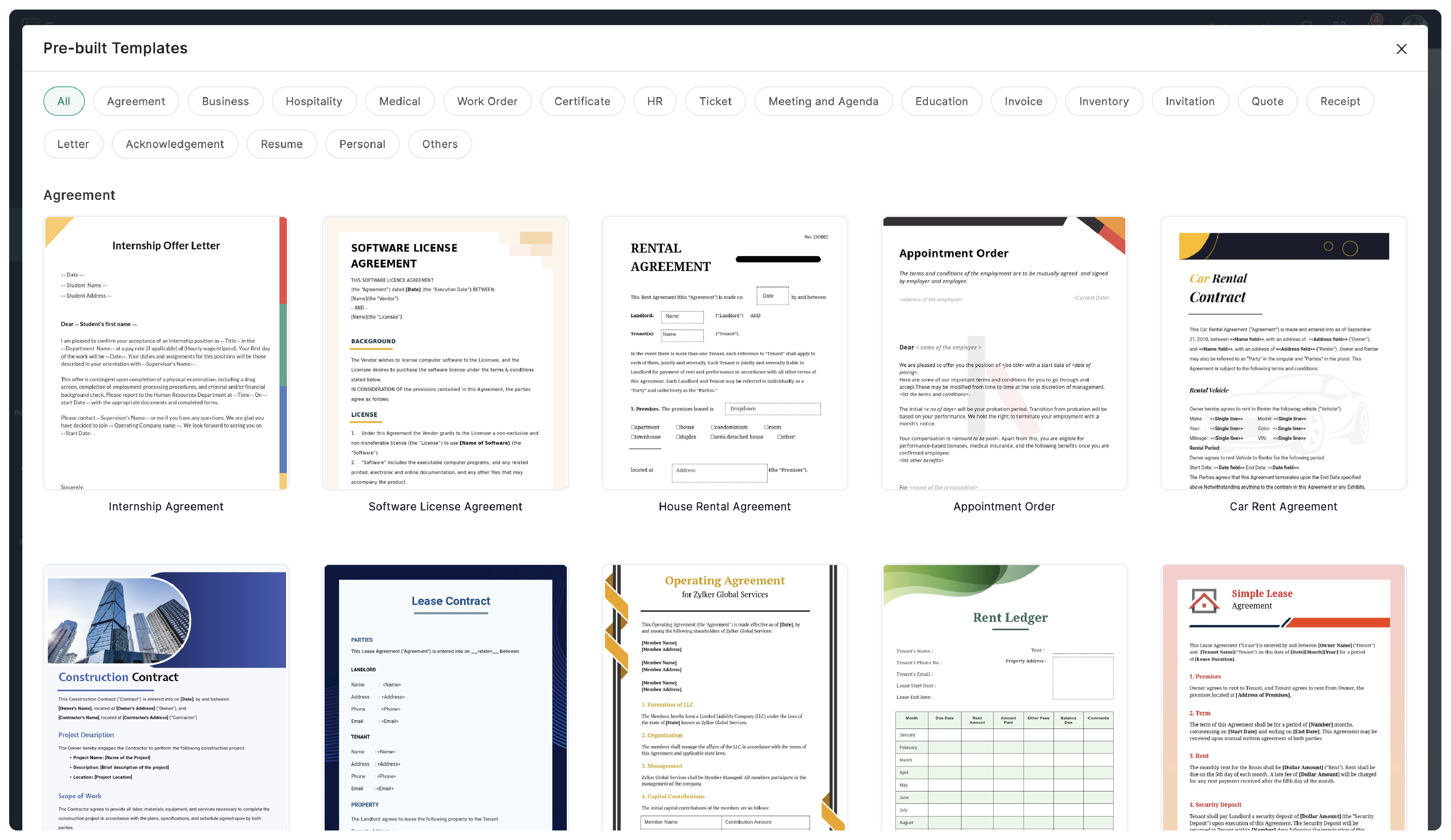  PDF Templates gallery