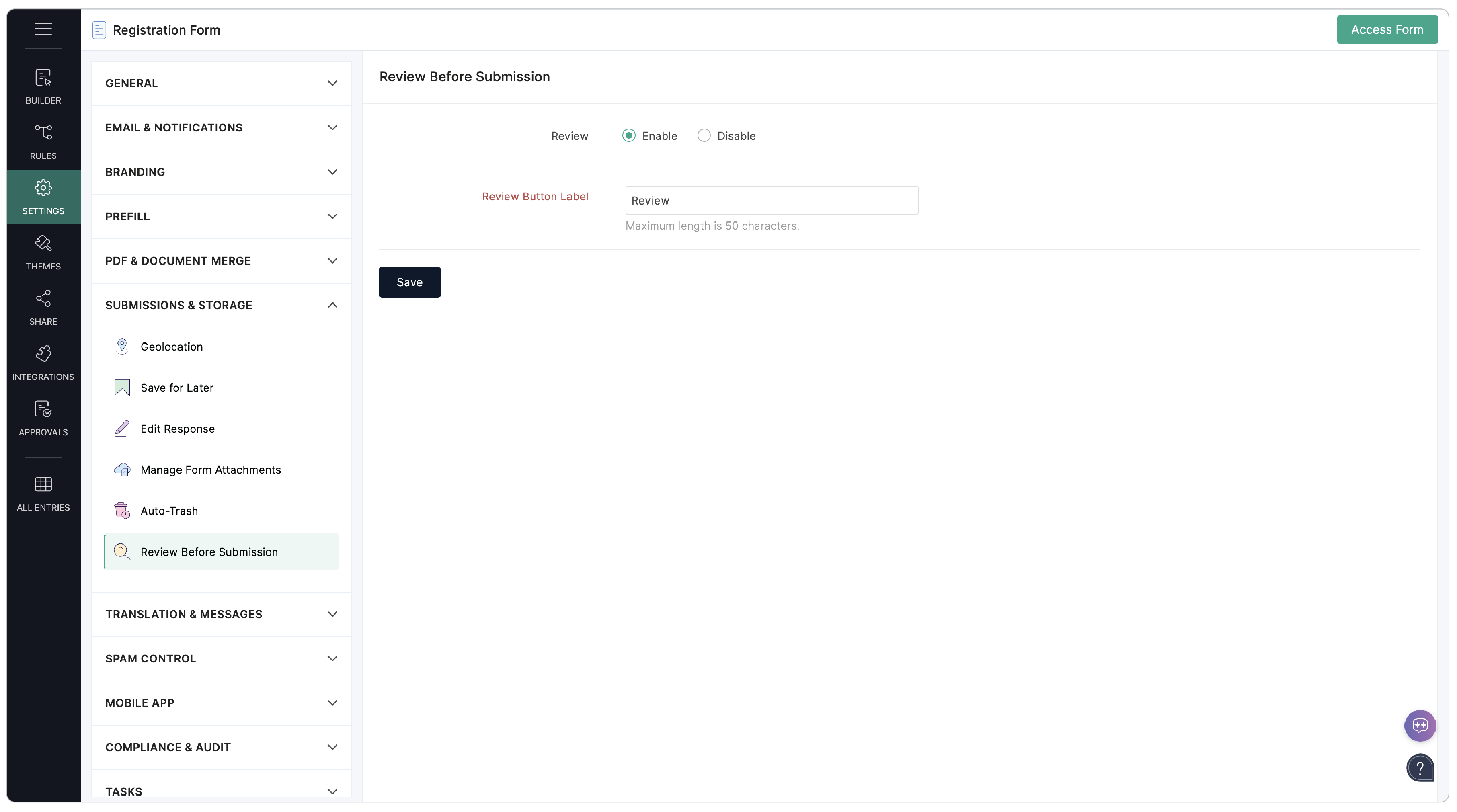 Review before submission