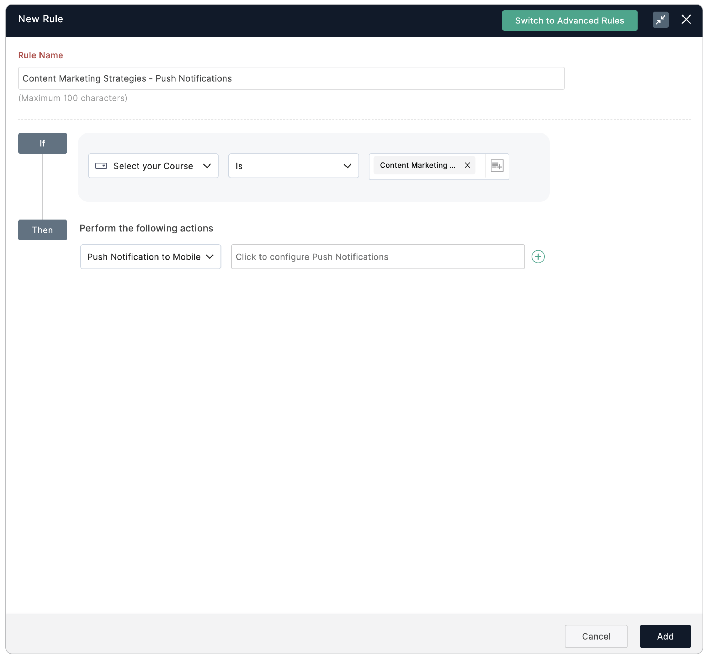  Configure Form Rule to trigger Push Notifications to Mobile