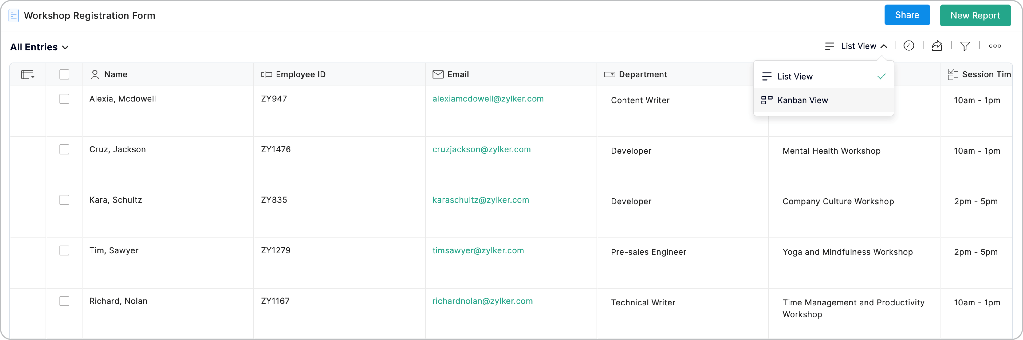 Configuring Kanban view