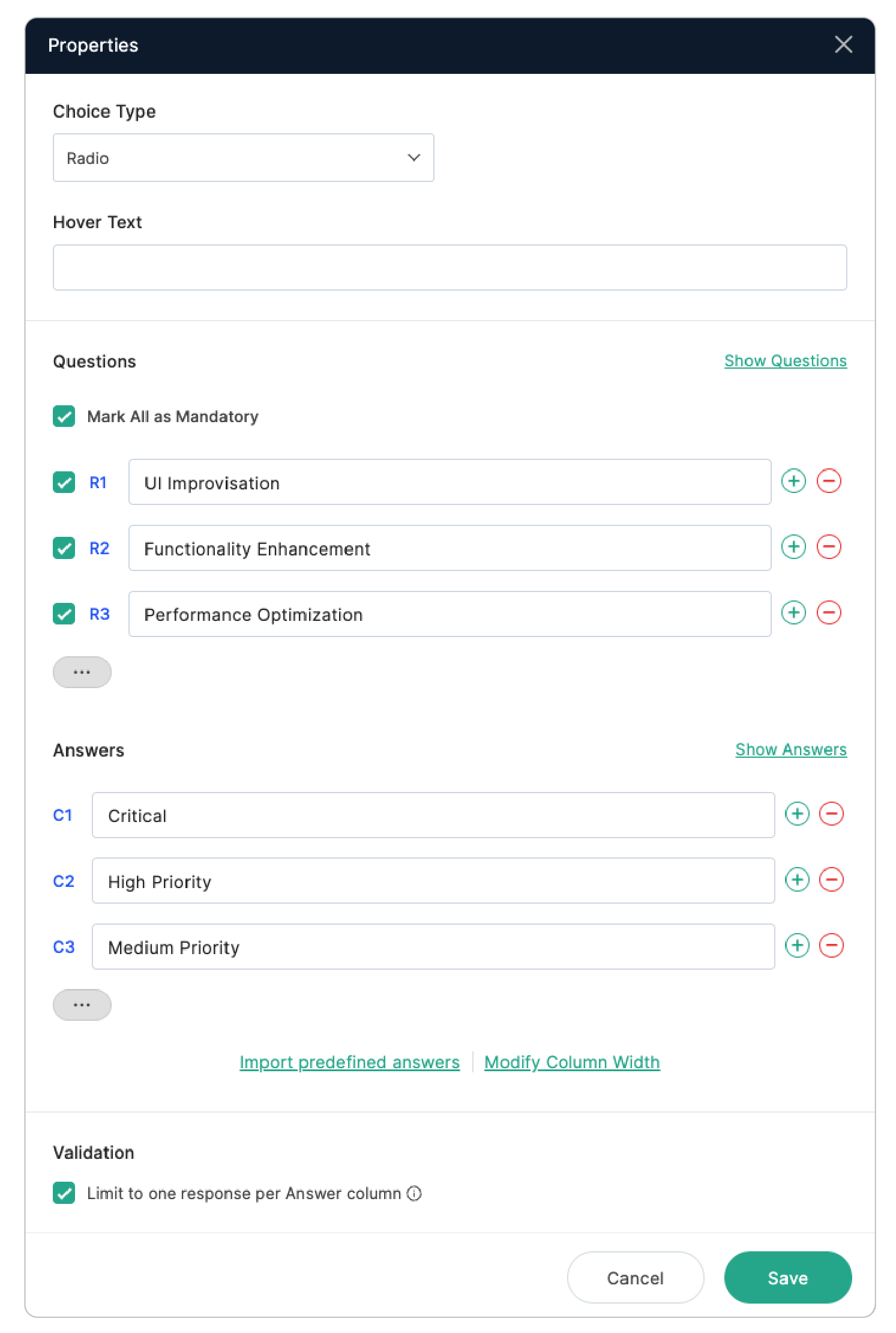 Limit to one response