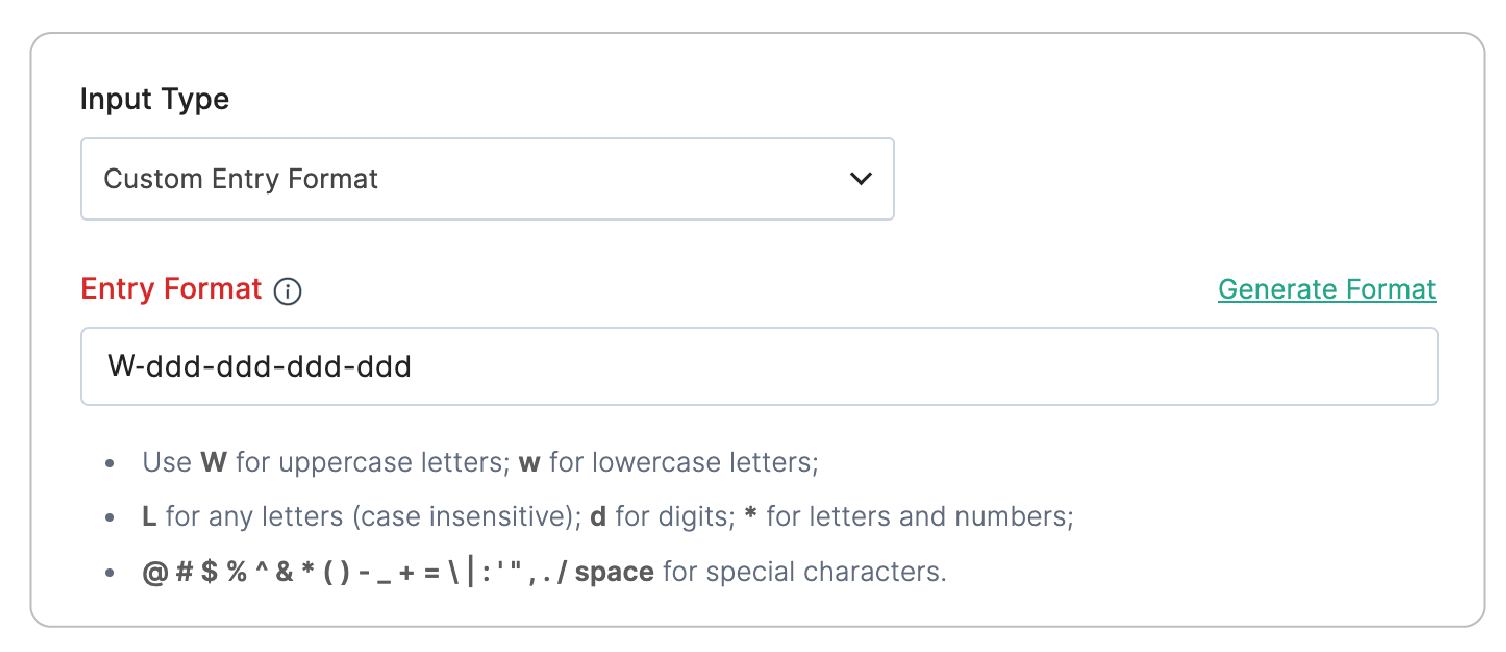 Entry Format - Example 1
