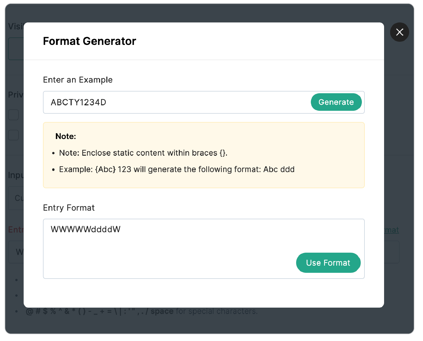 Format Generator - Example 1