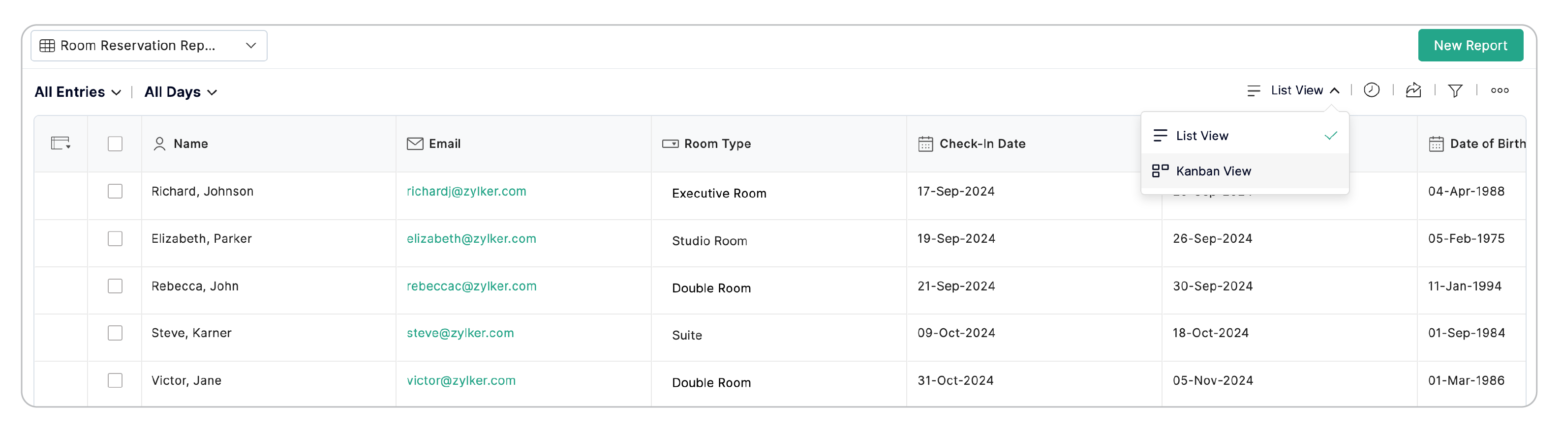 Switching to Kanban view