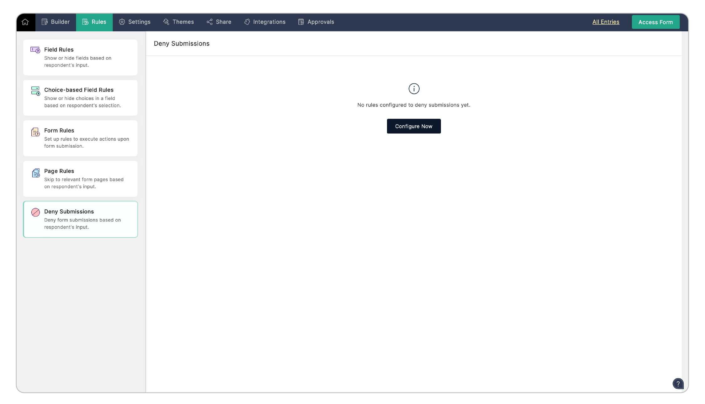 Configuring Deny Submission