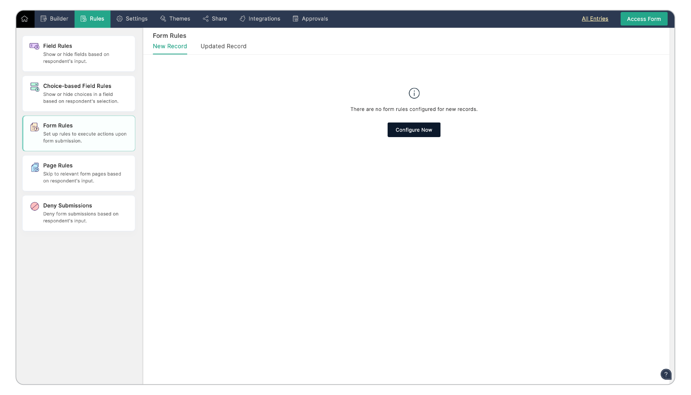 Configuring Form Rule