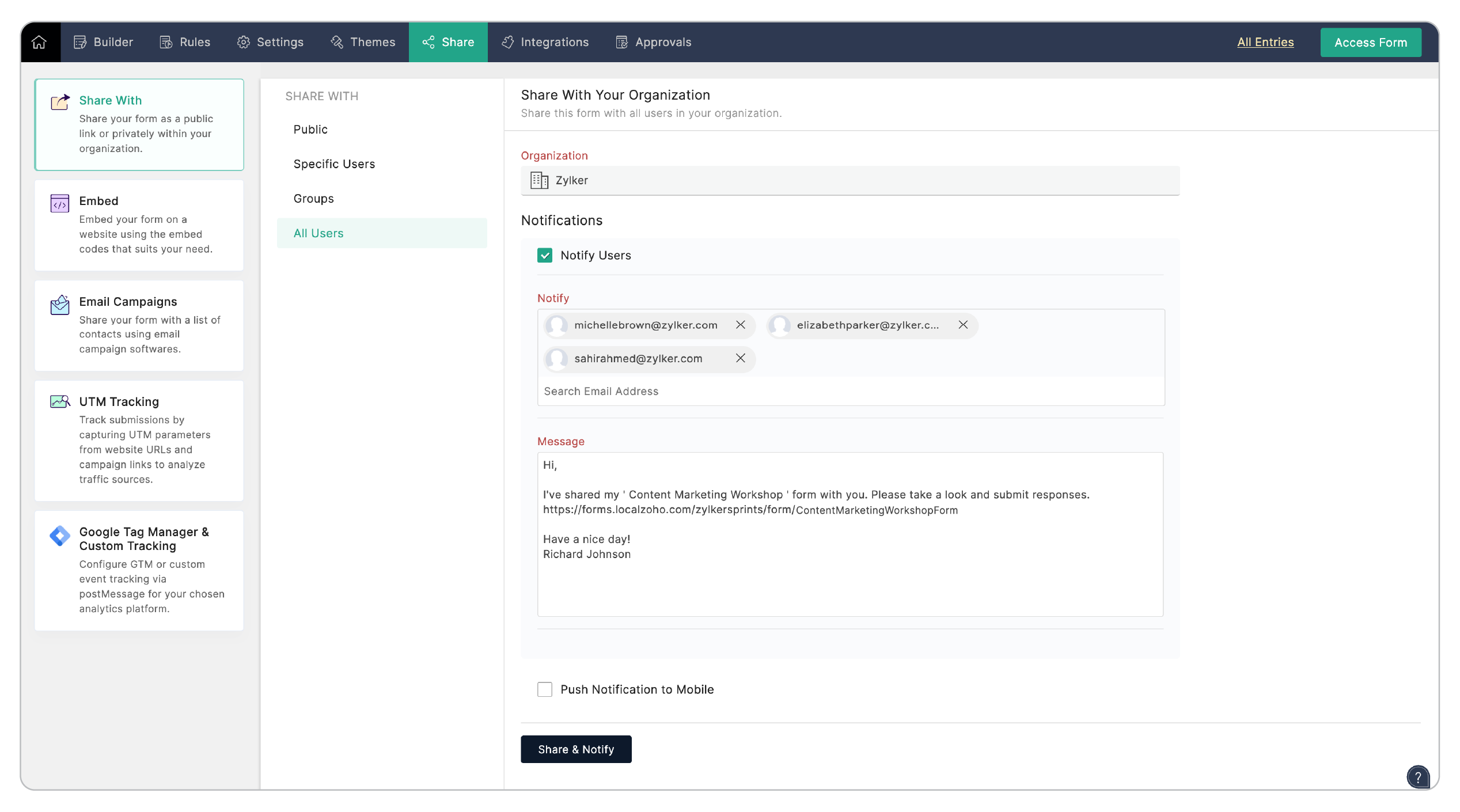 Share with all users