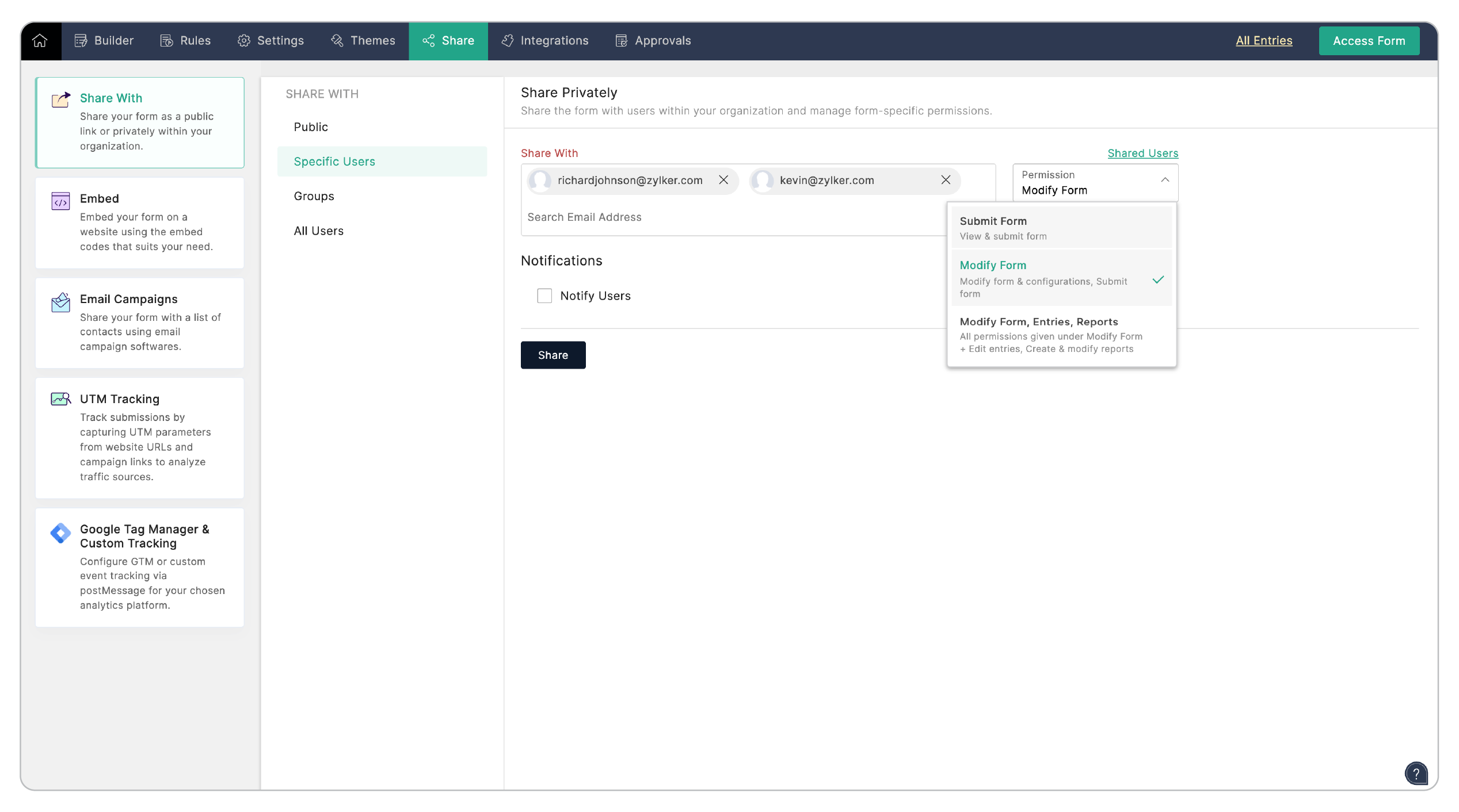 Edit Organization Forms