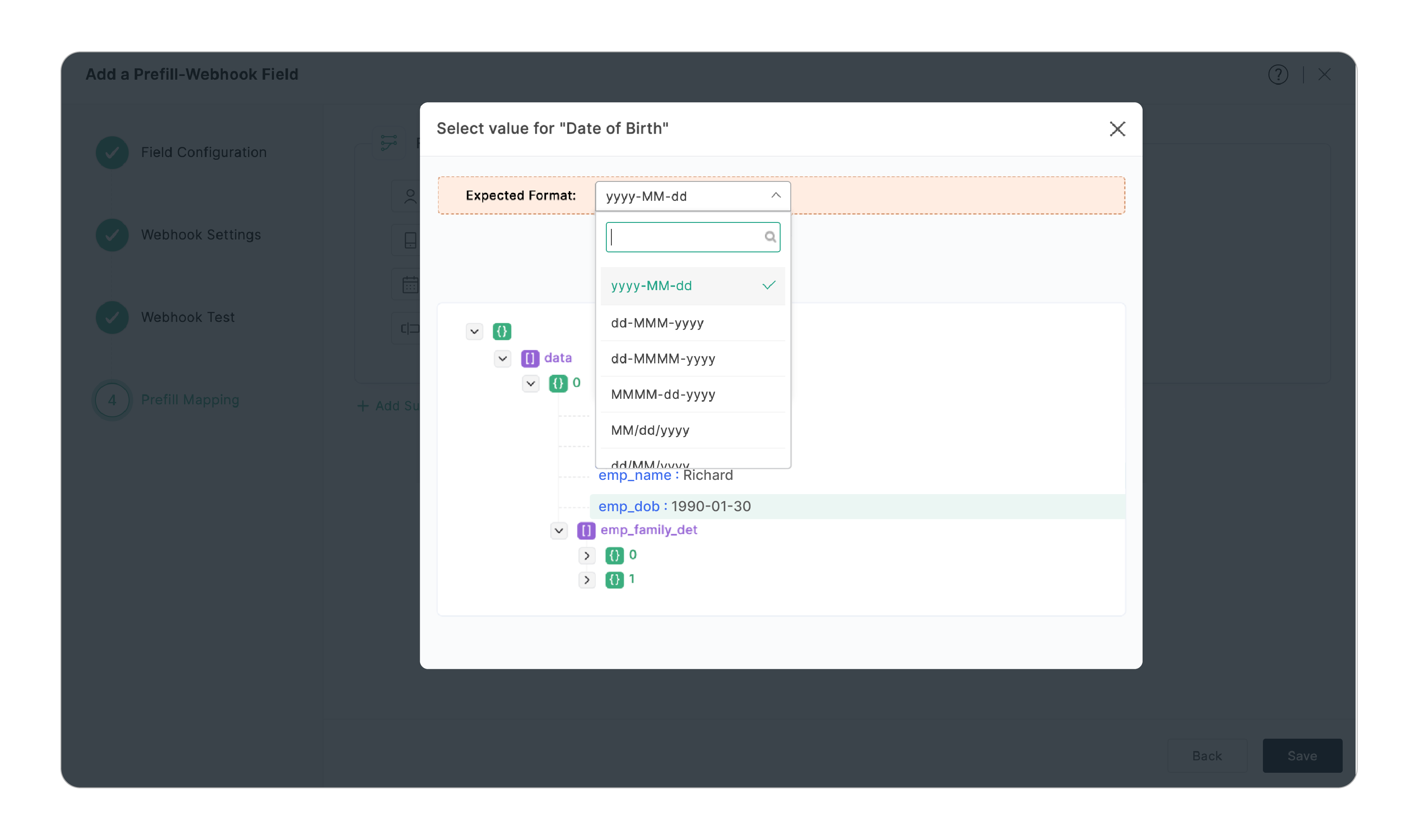 Date and Time fields mapping