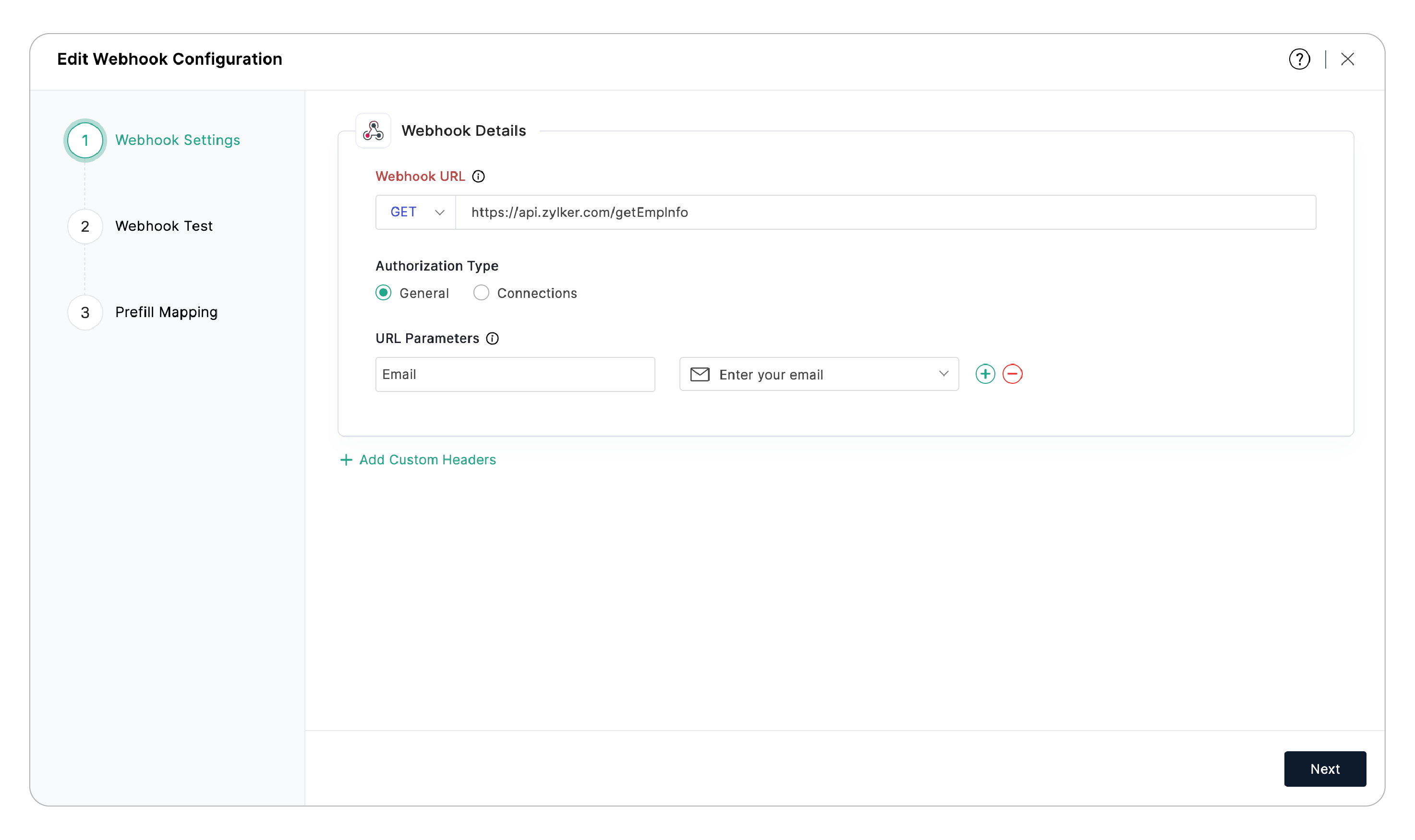 Edit  Webhook Configuration