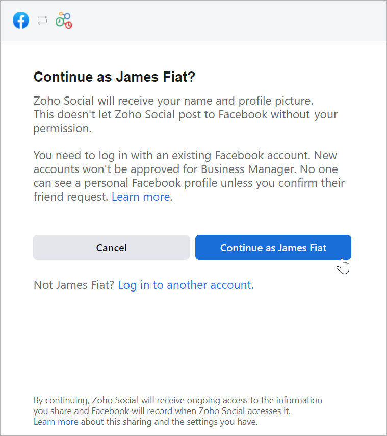 Connect your account to Zoho Corporation