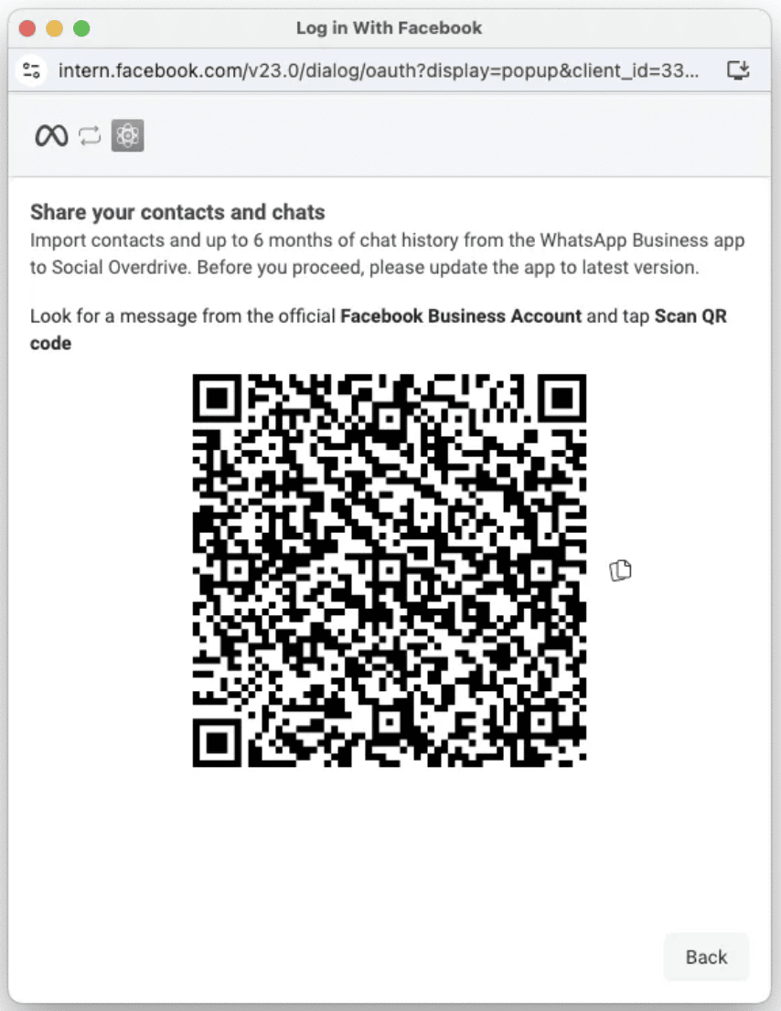 Scanning the QR code