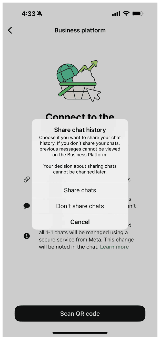 Share chats option