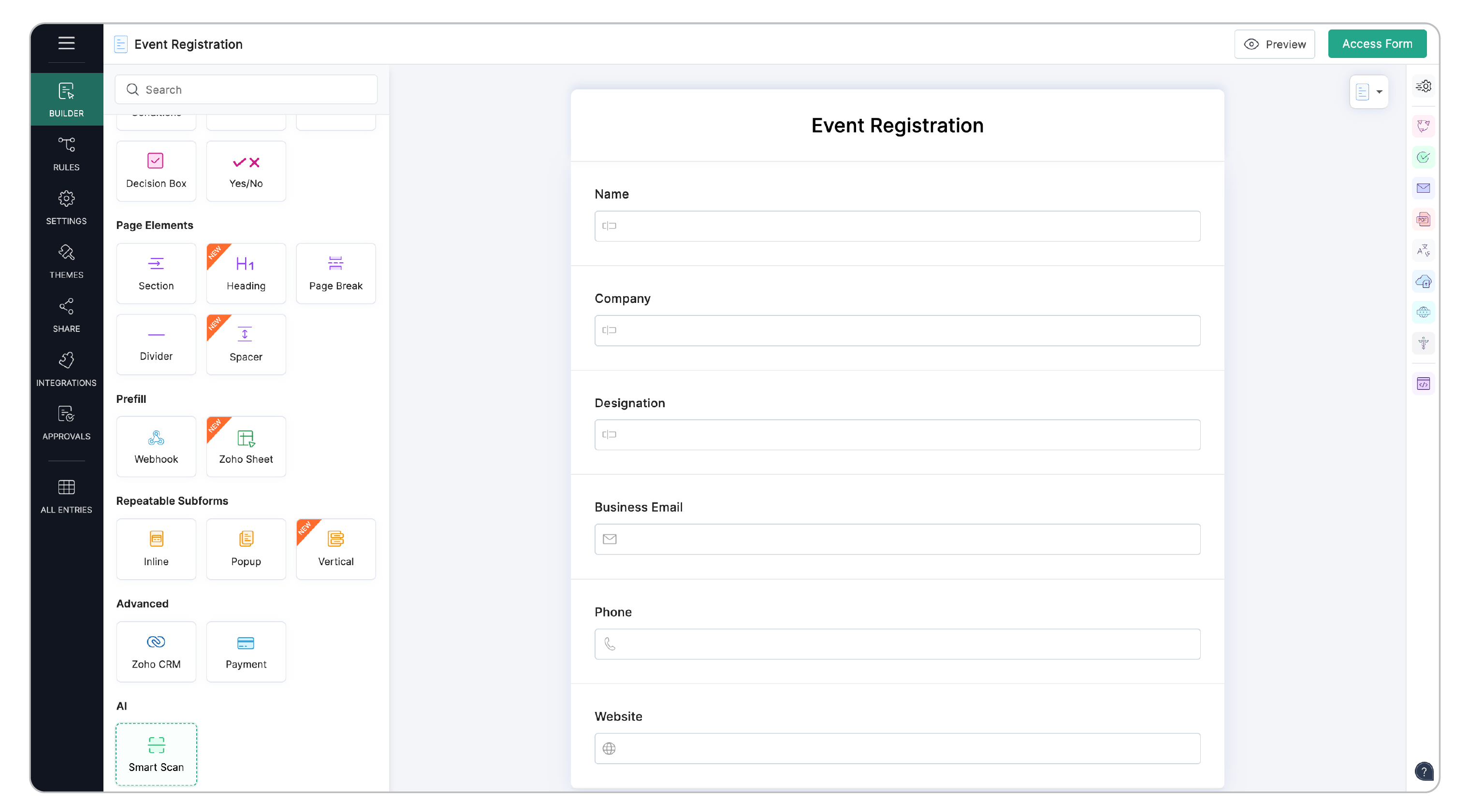 Adding the Smart Scan field