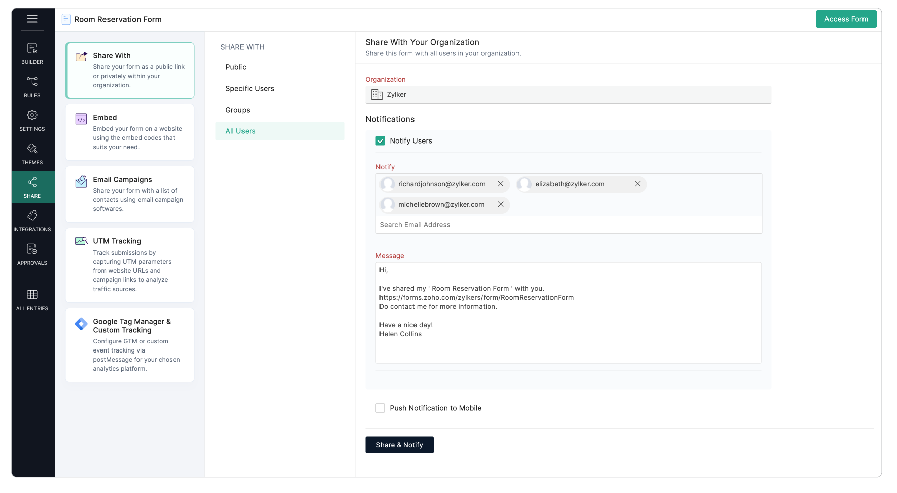 Share with all users
