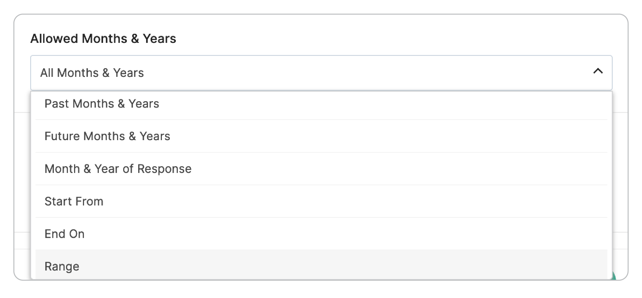 Allowed Months & Years