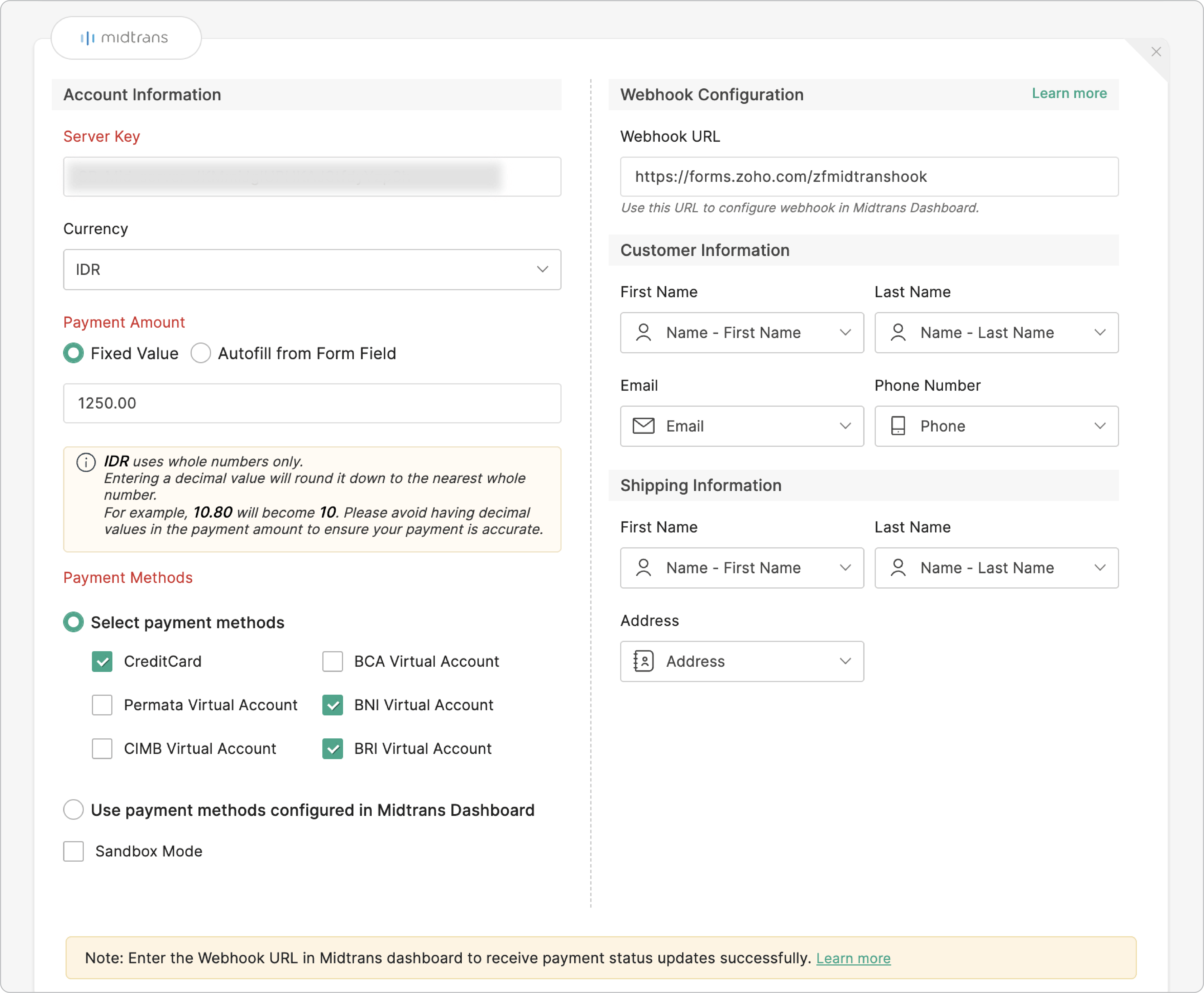 Midtrans Configuration