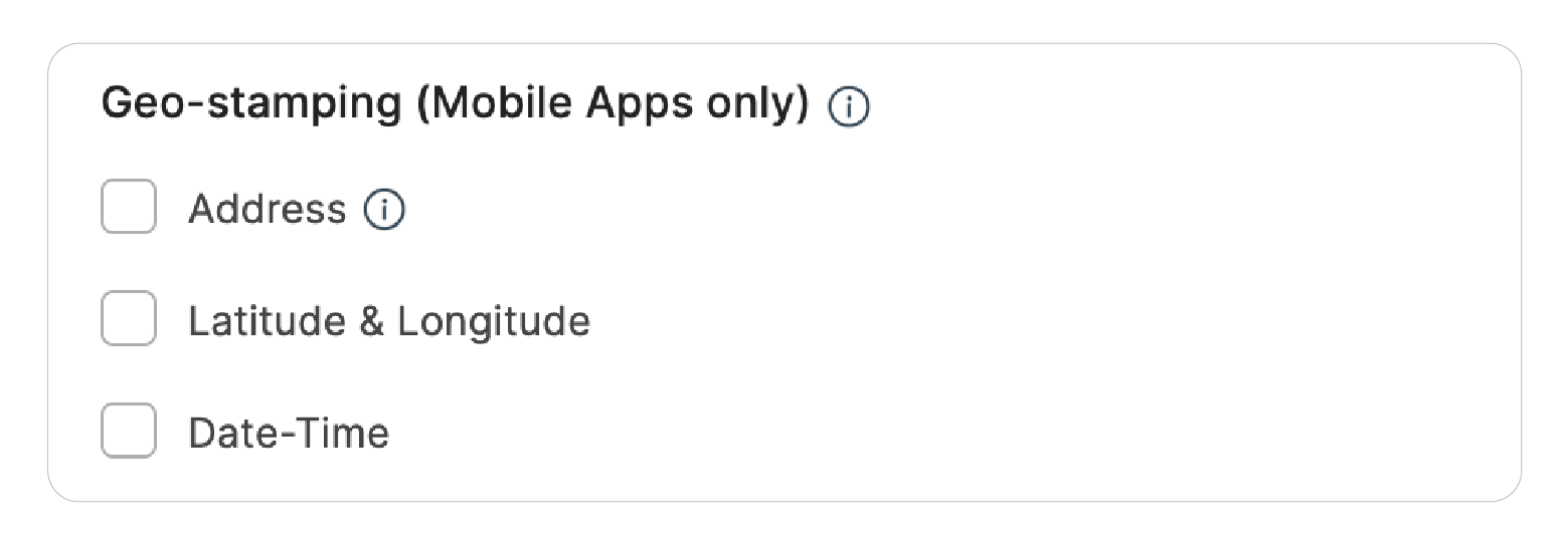 Geo-stamping (Mobile Apps Only)