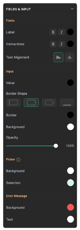Field and Input Customization