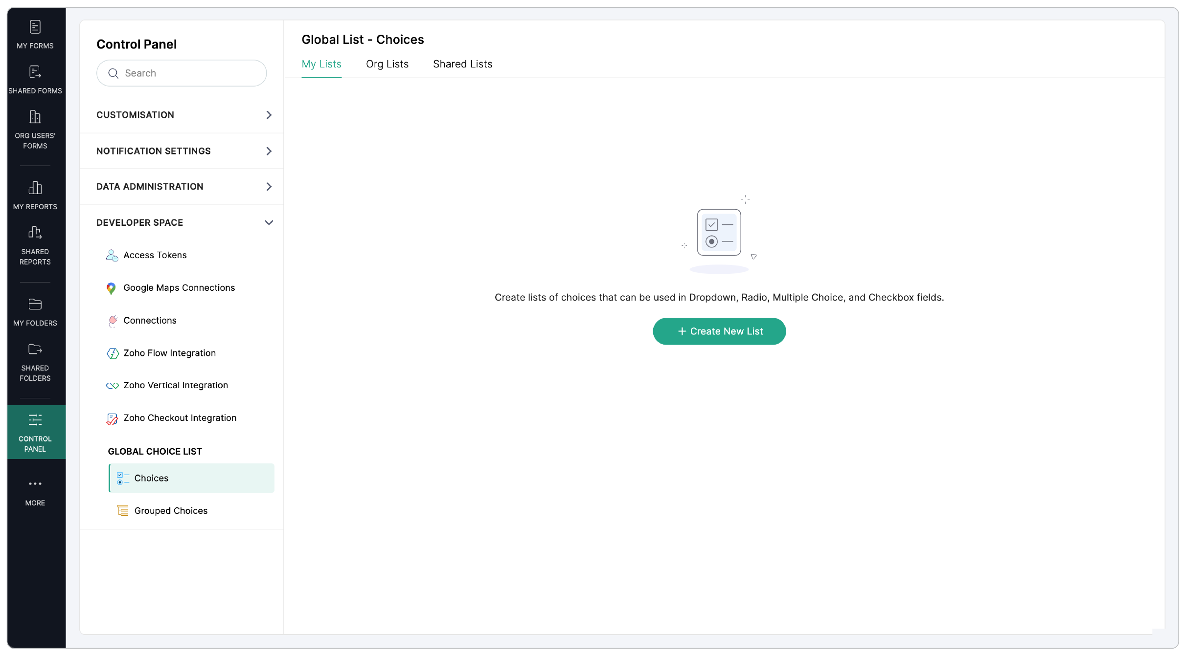 Global List - Choices