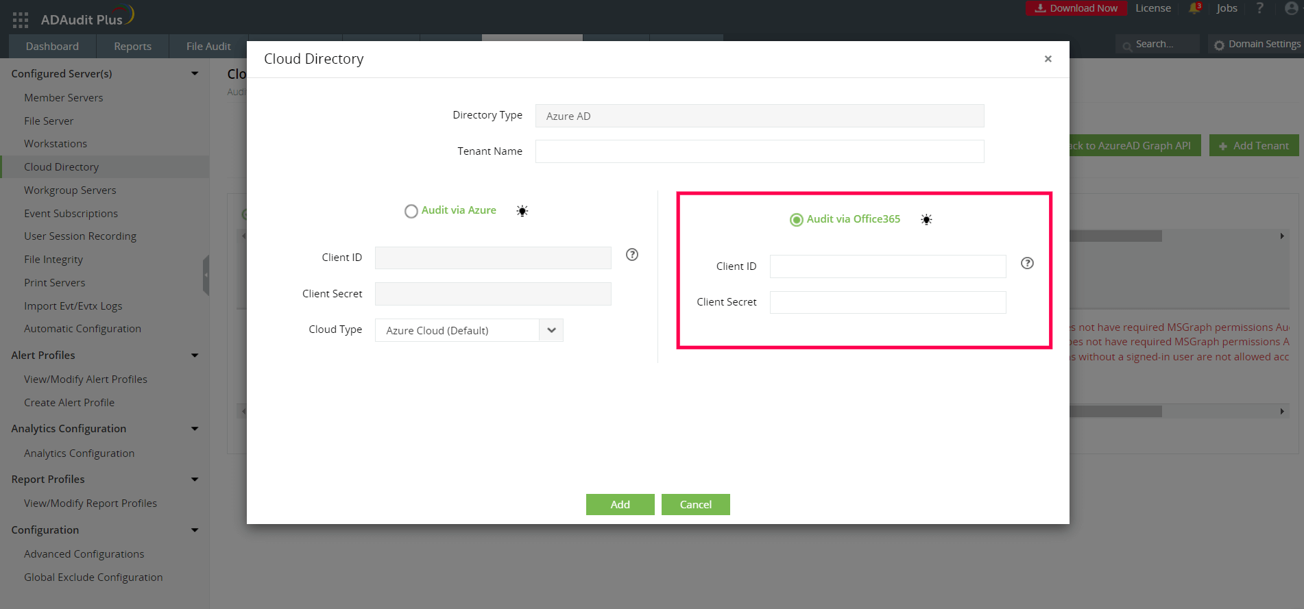 Configuring using a Microsoft 365 license