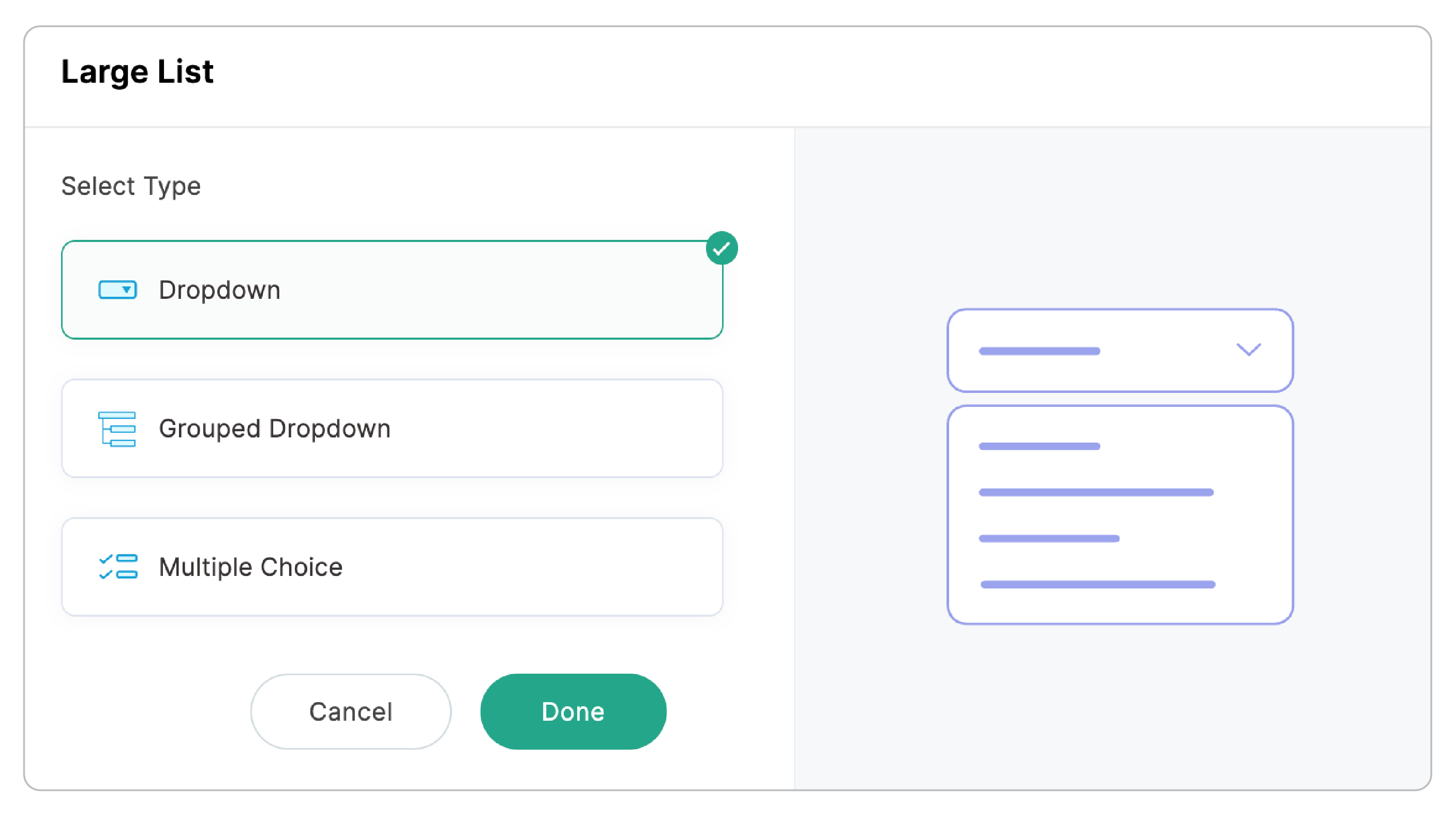 Large List Select Type