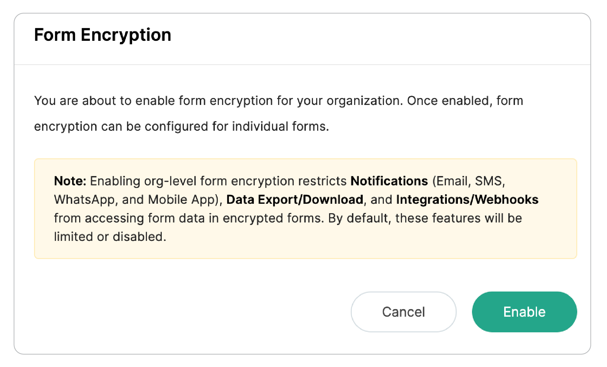 Configure Org-level Form Encryption