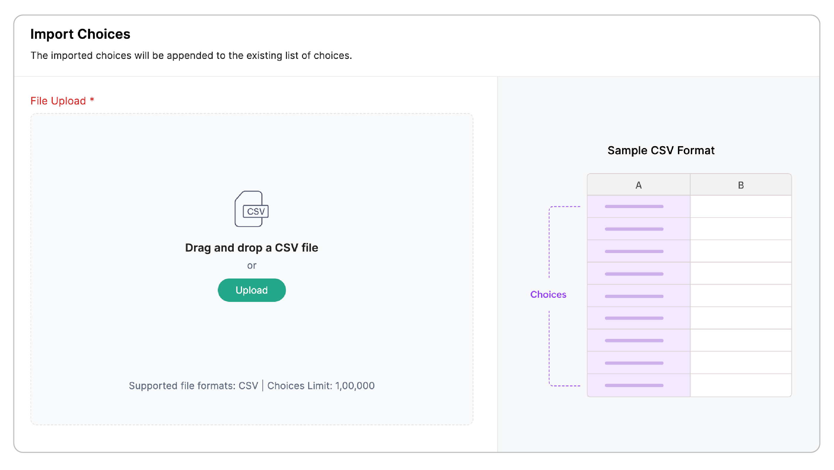 Importing Choices 