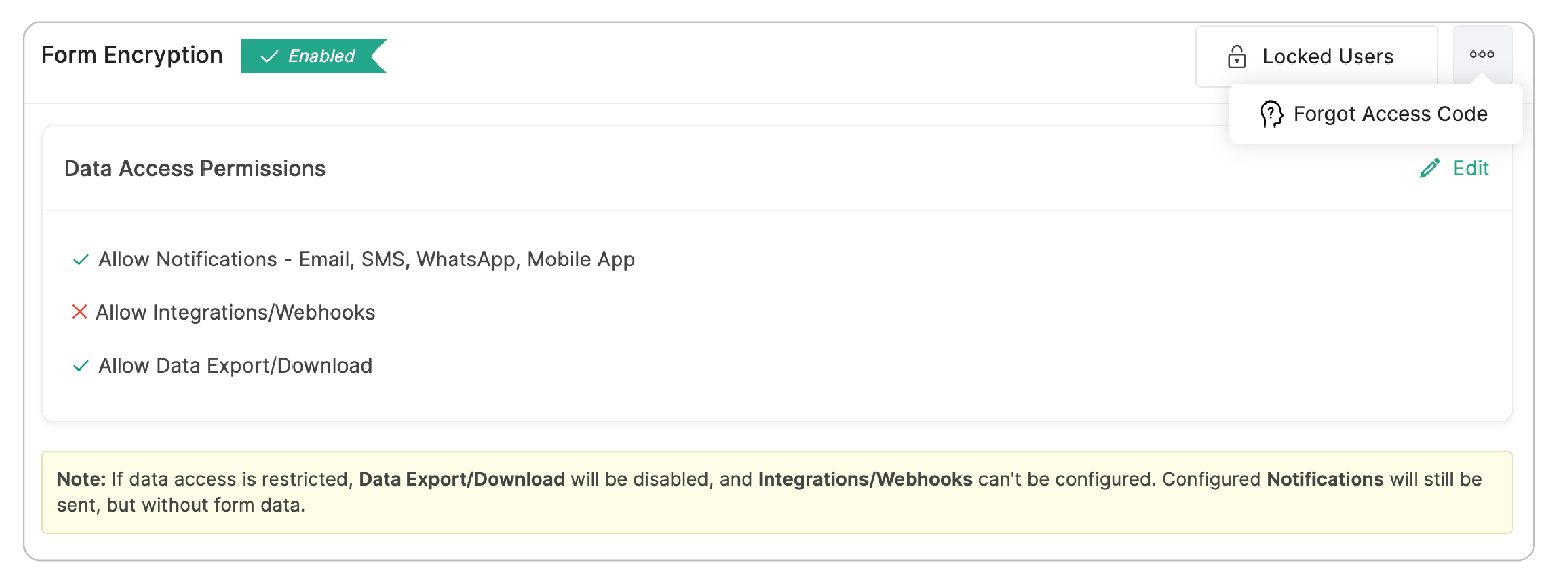 Forgot Access Code