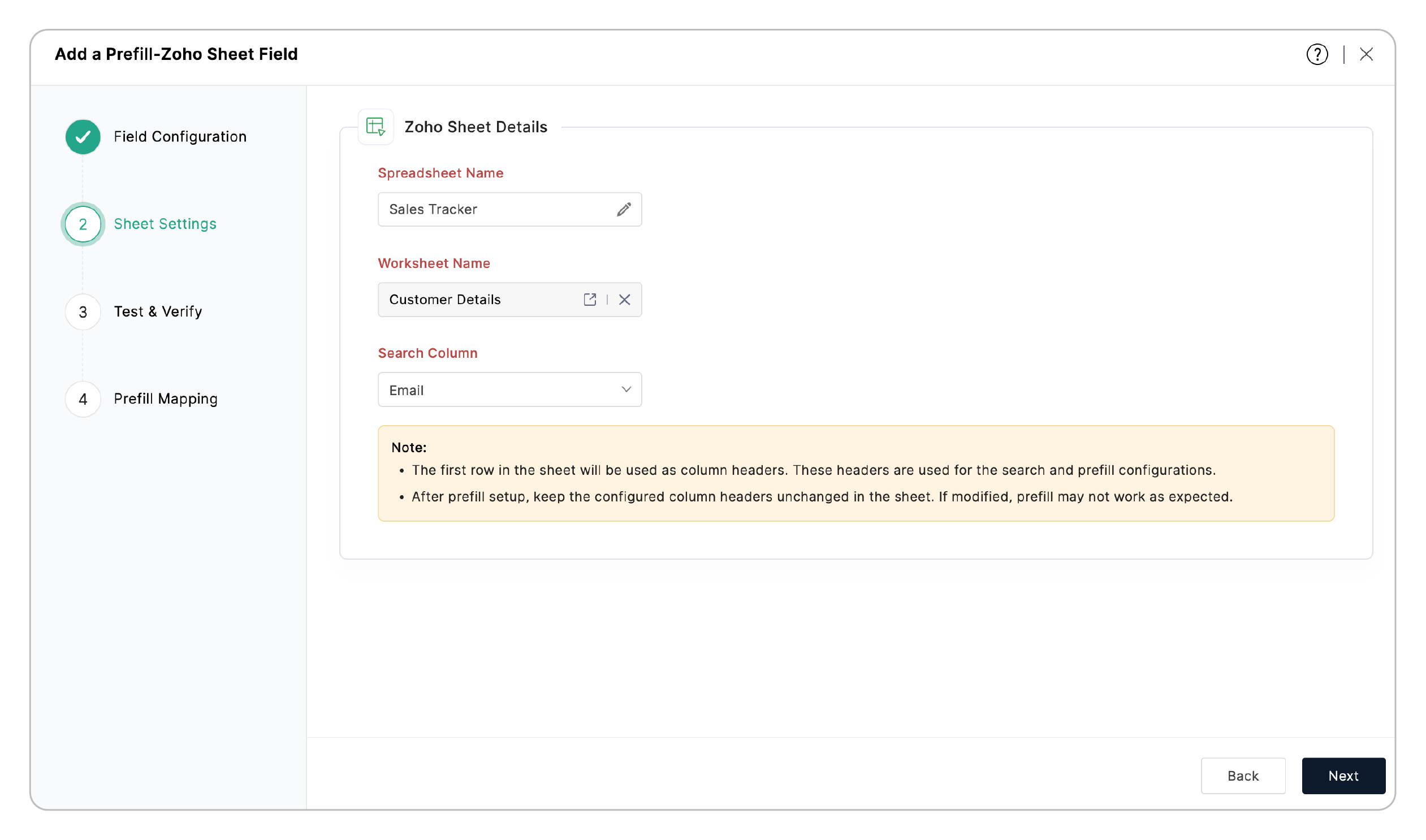 Zoho Sheet Details
