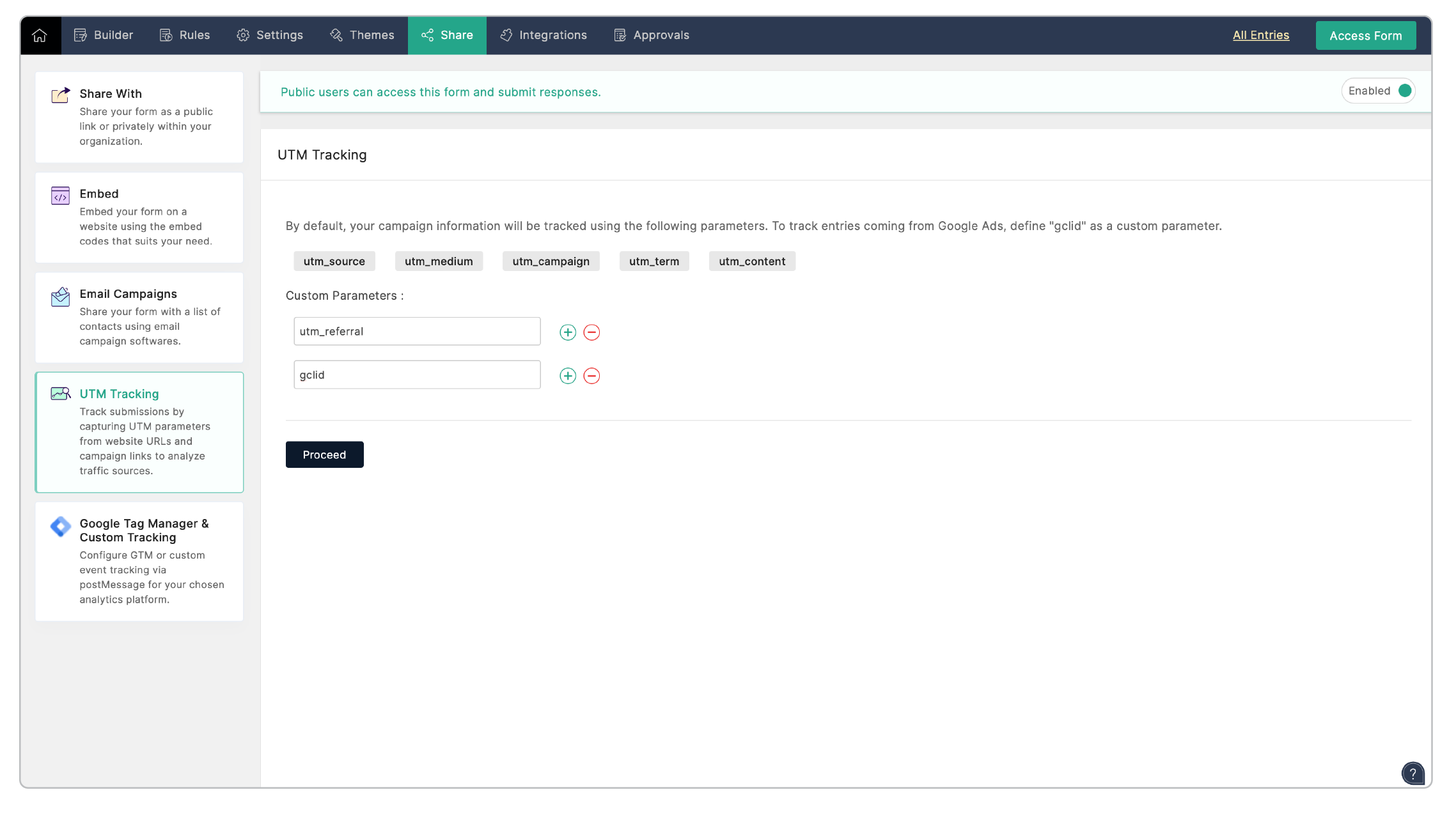 Custom parameters