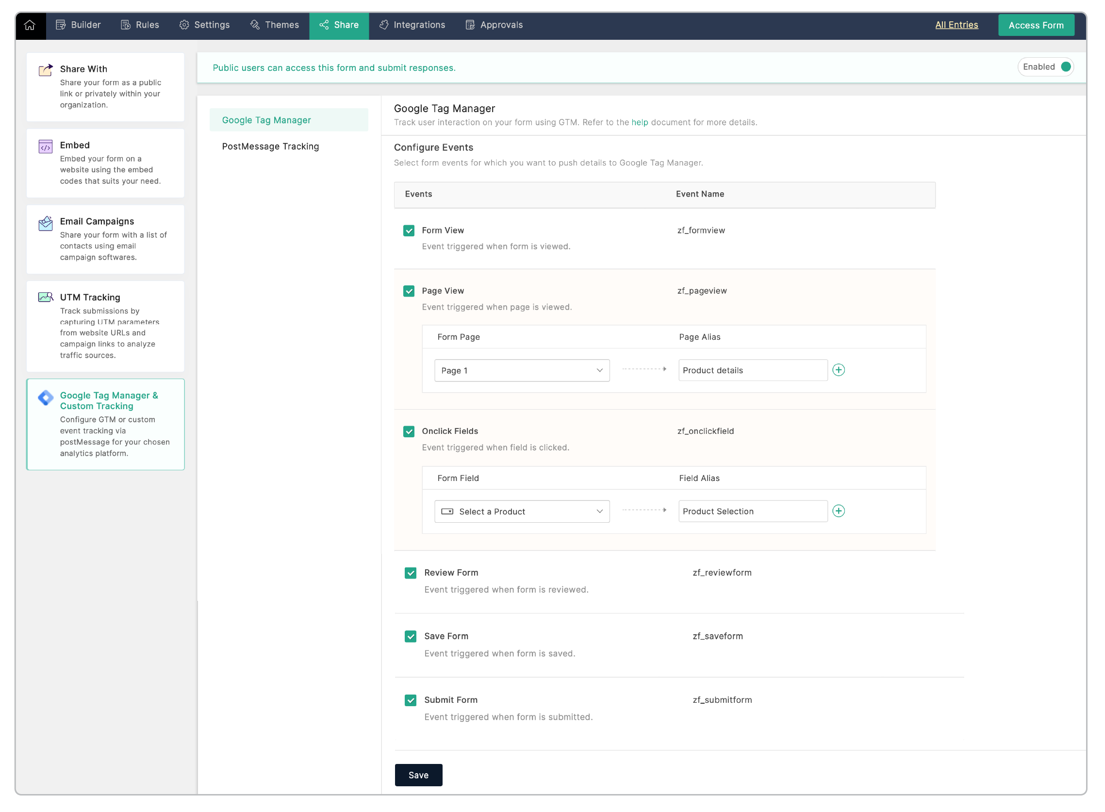 Configure Events