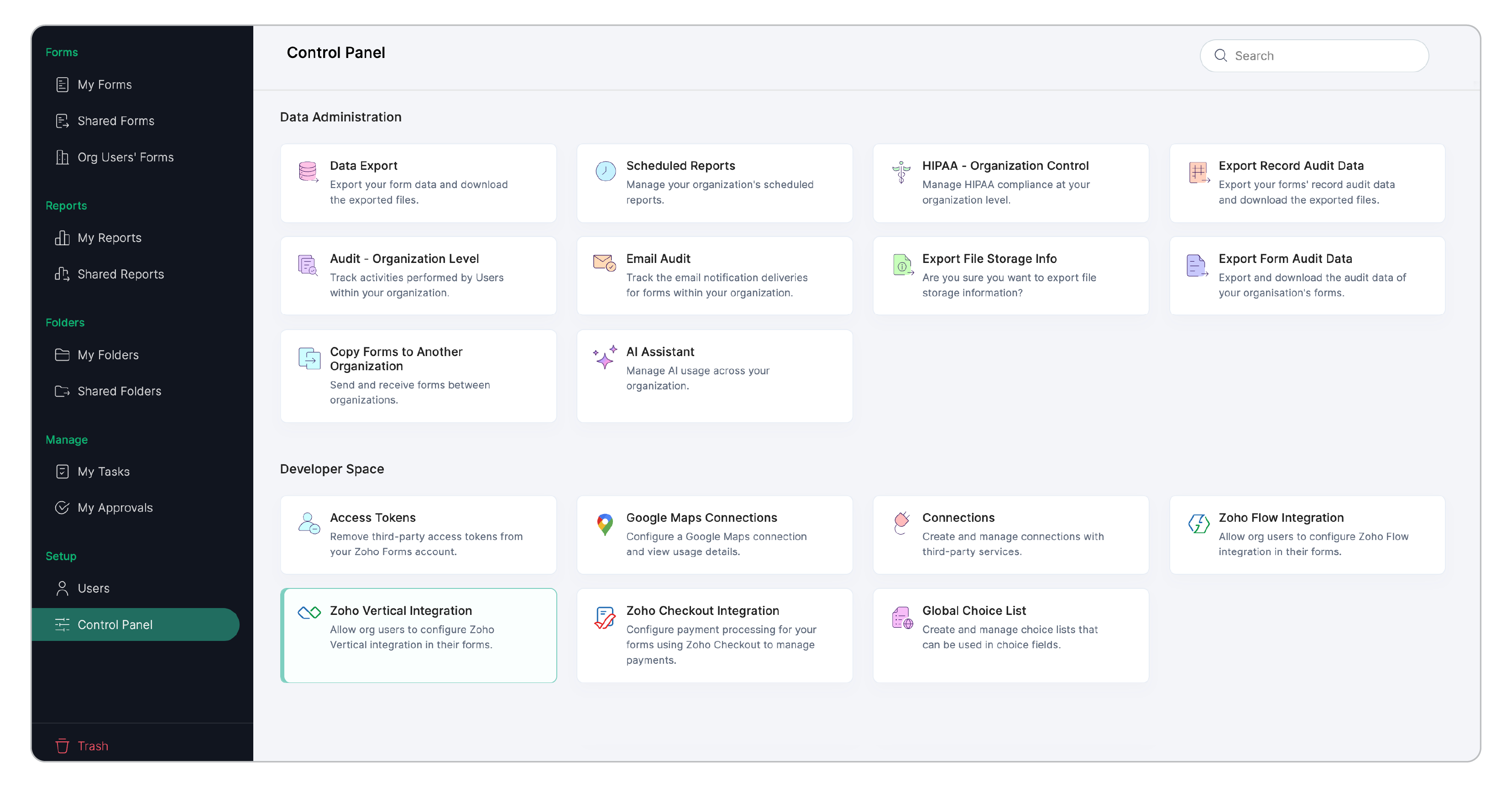 Zoho Vertical Integration