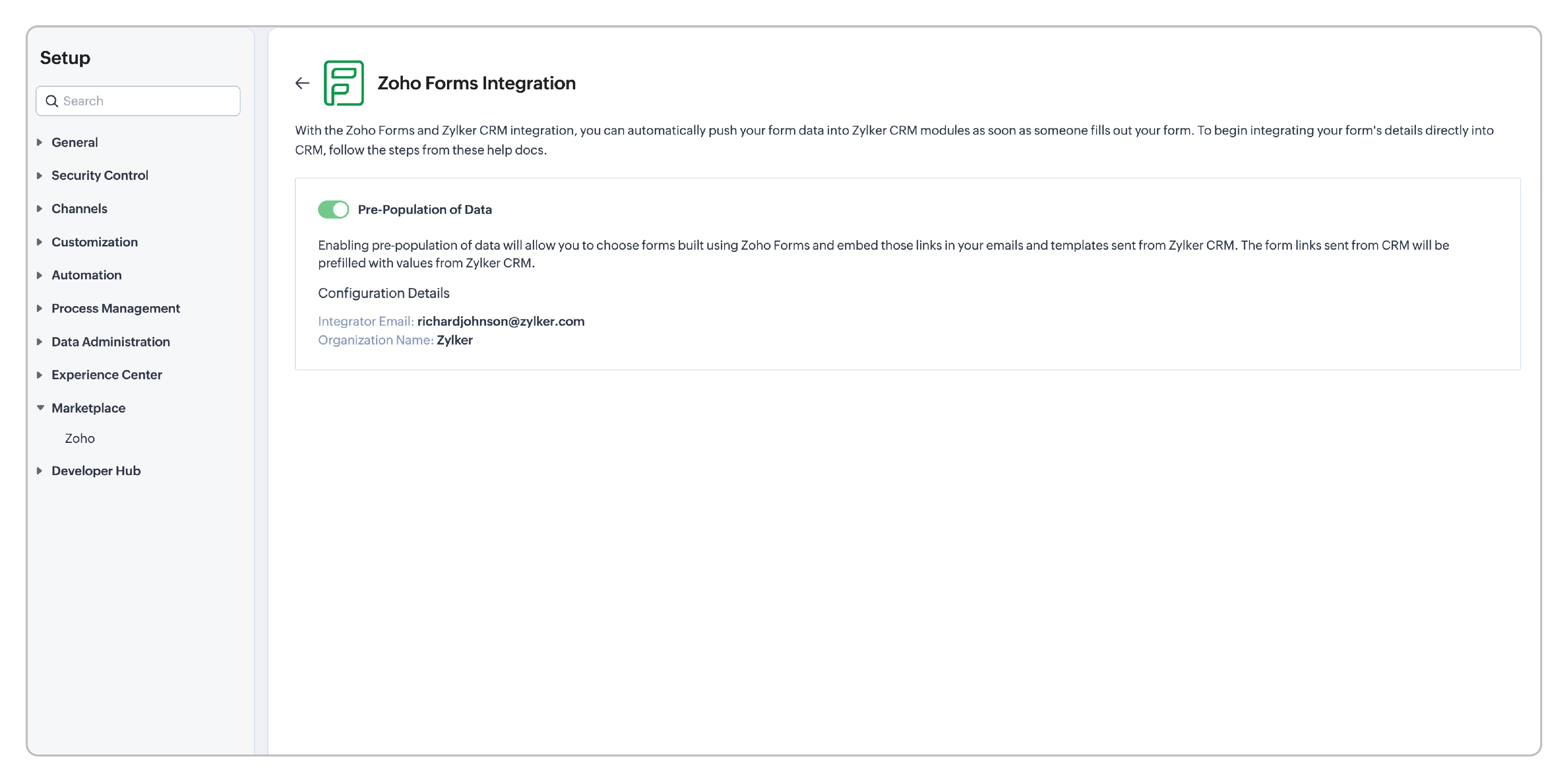 Enable Pre-population of data