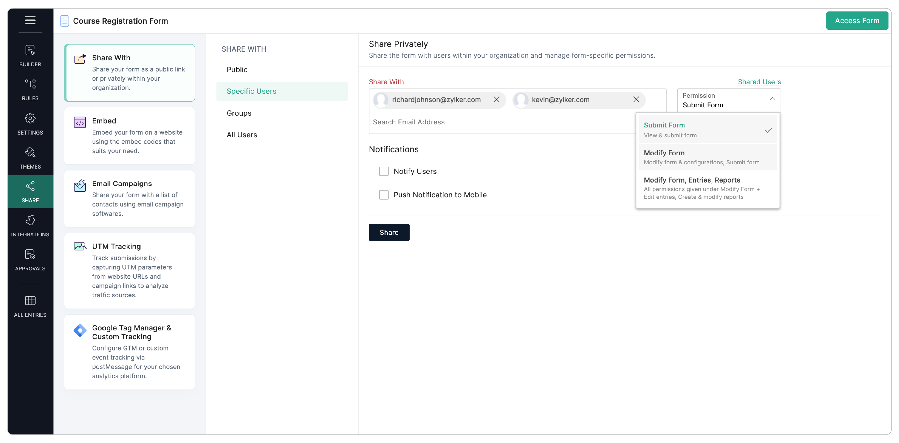 Edit Organization Forms