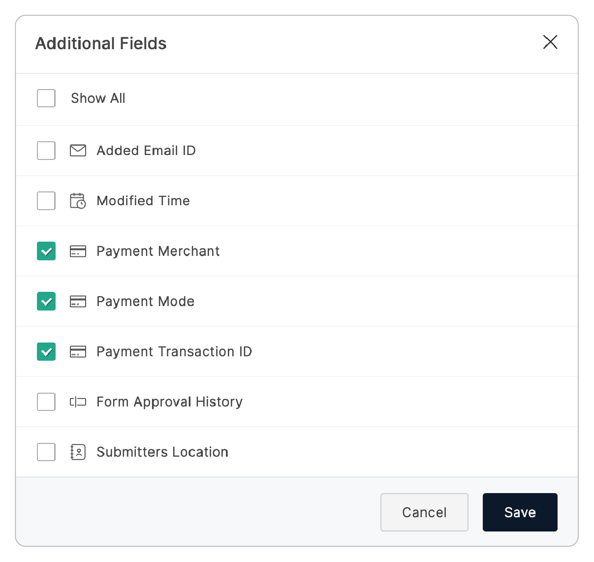 Select Payment Transaction ID