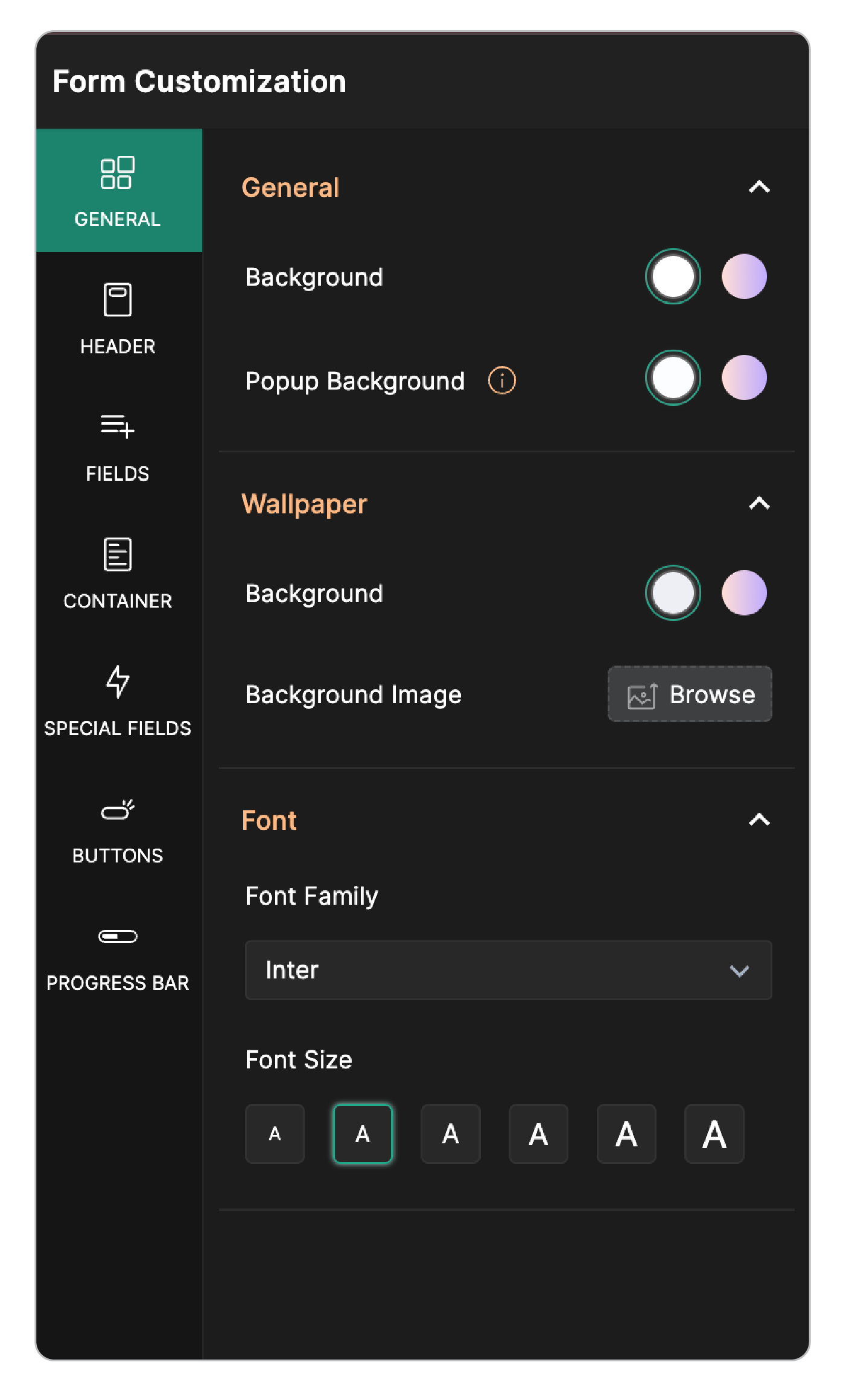 General settings