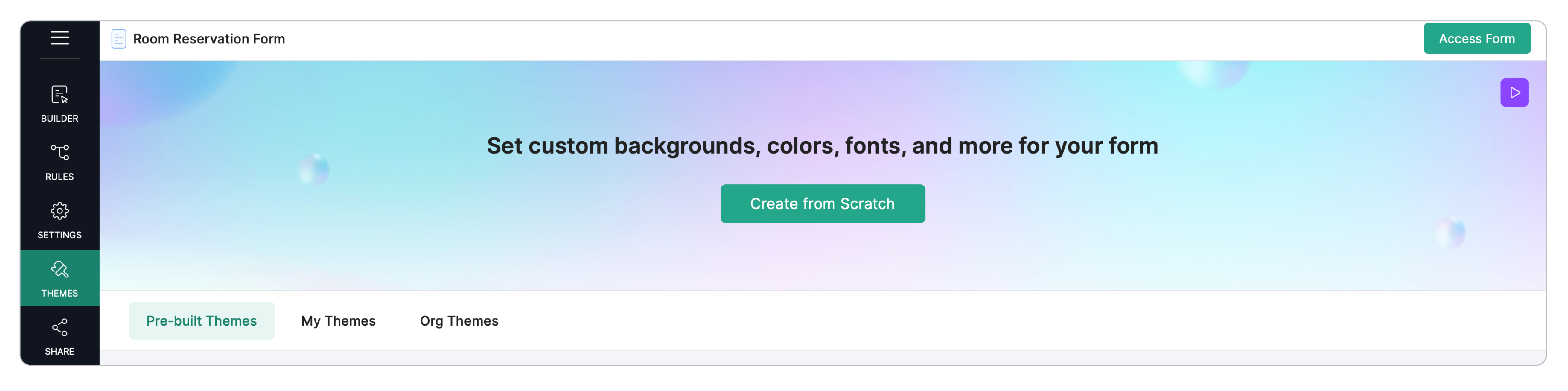 Themes tab