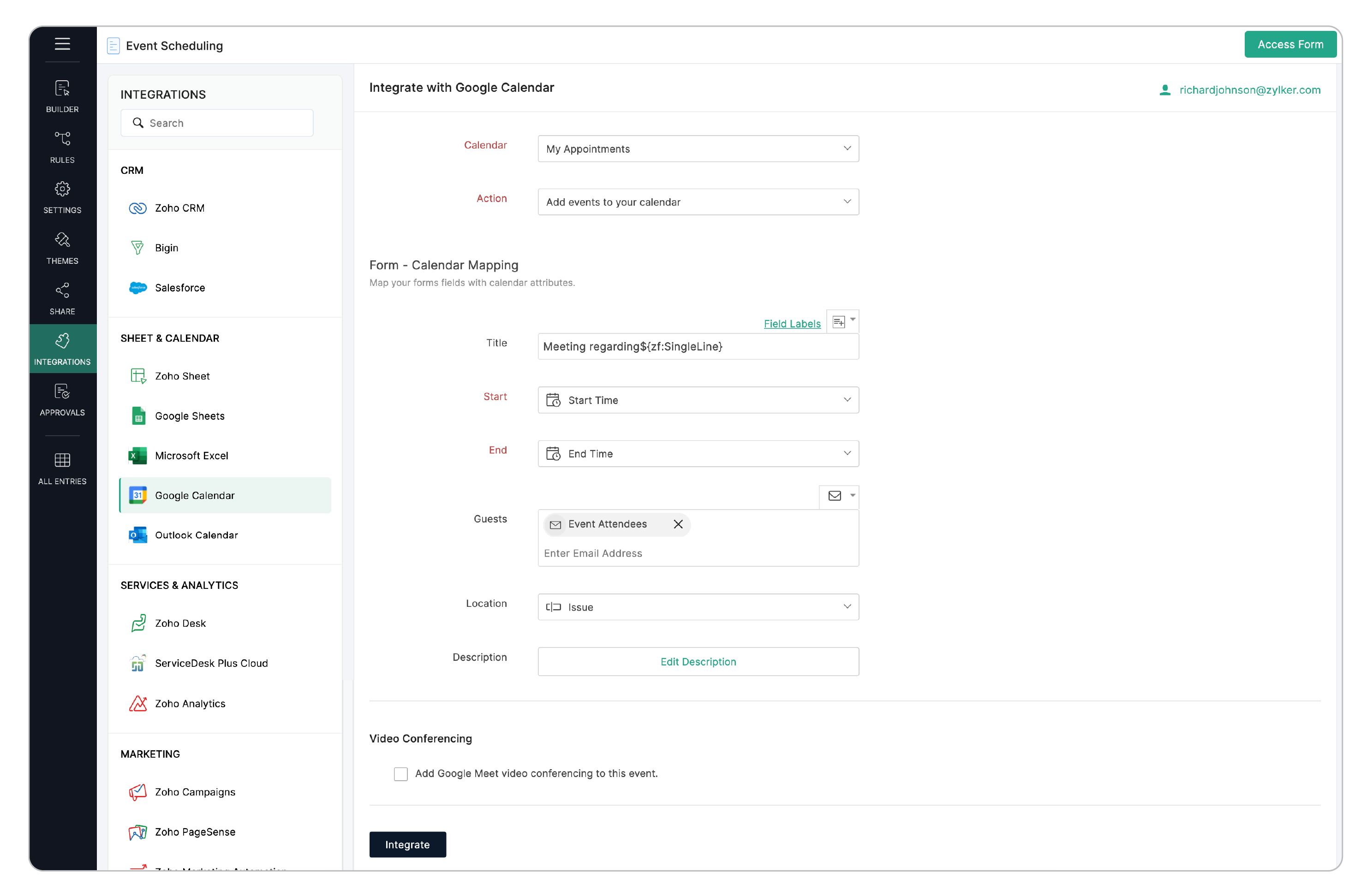 Add Events to your Calendar - Integration Setup