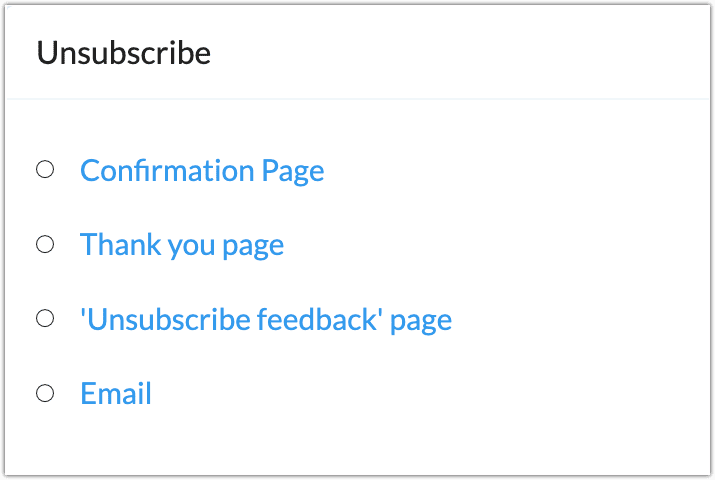 unsubscribe menu