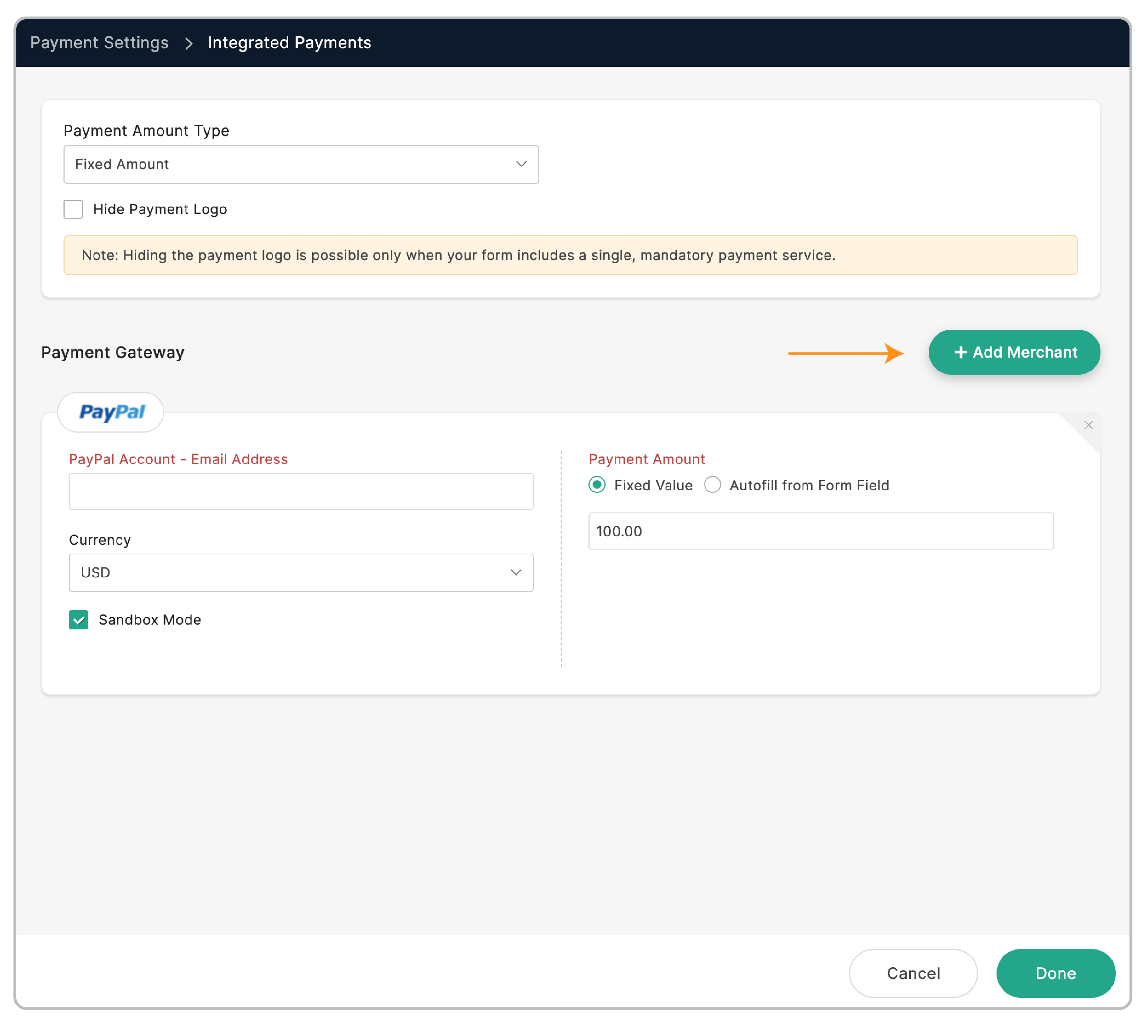 Configure multiple payment gateways