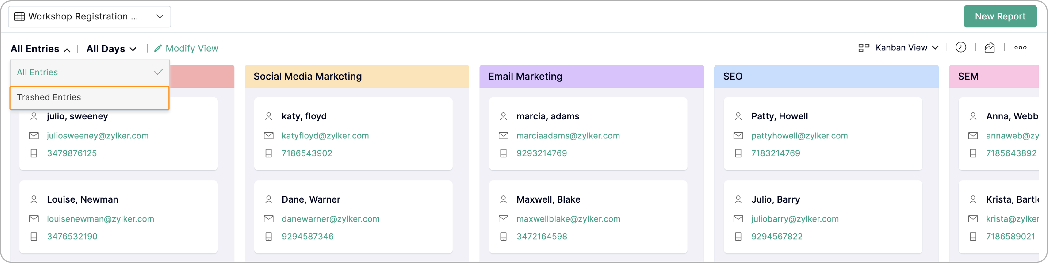 kanban - All Entries