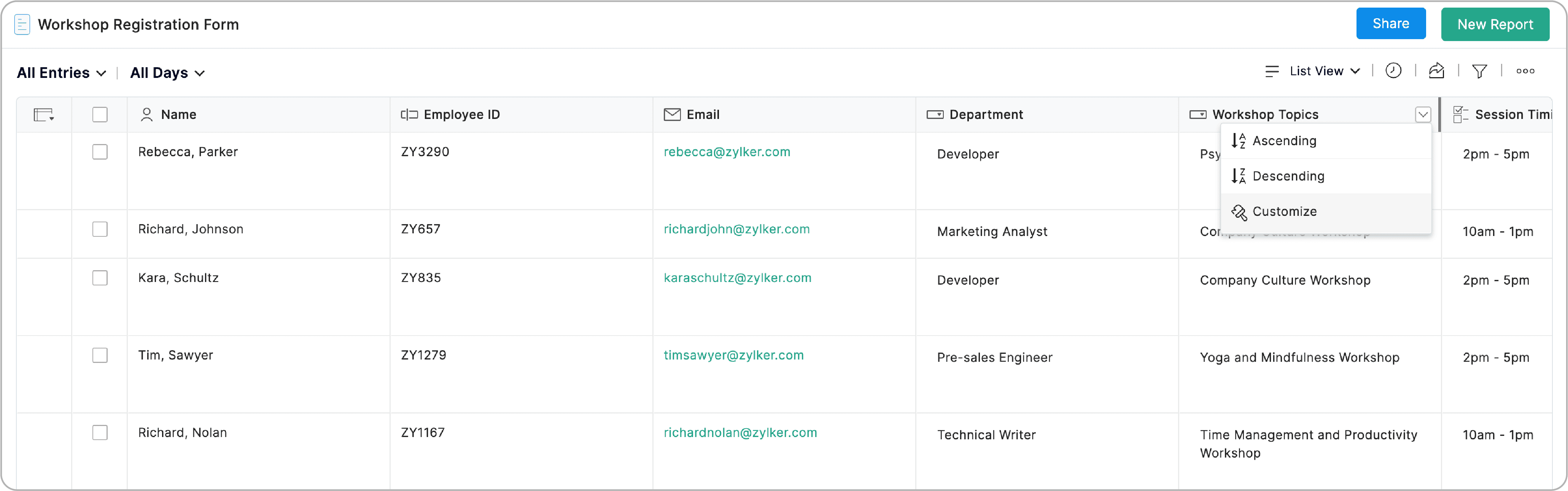 custpmizing choices