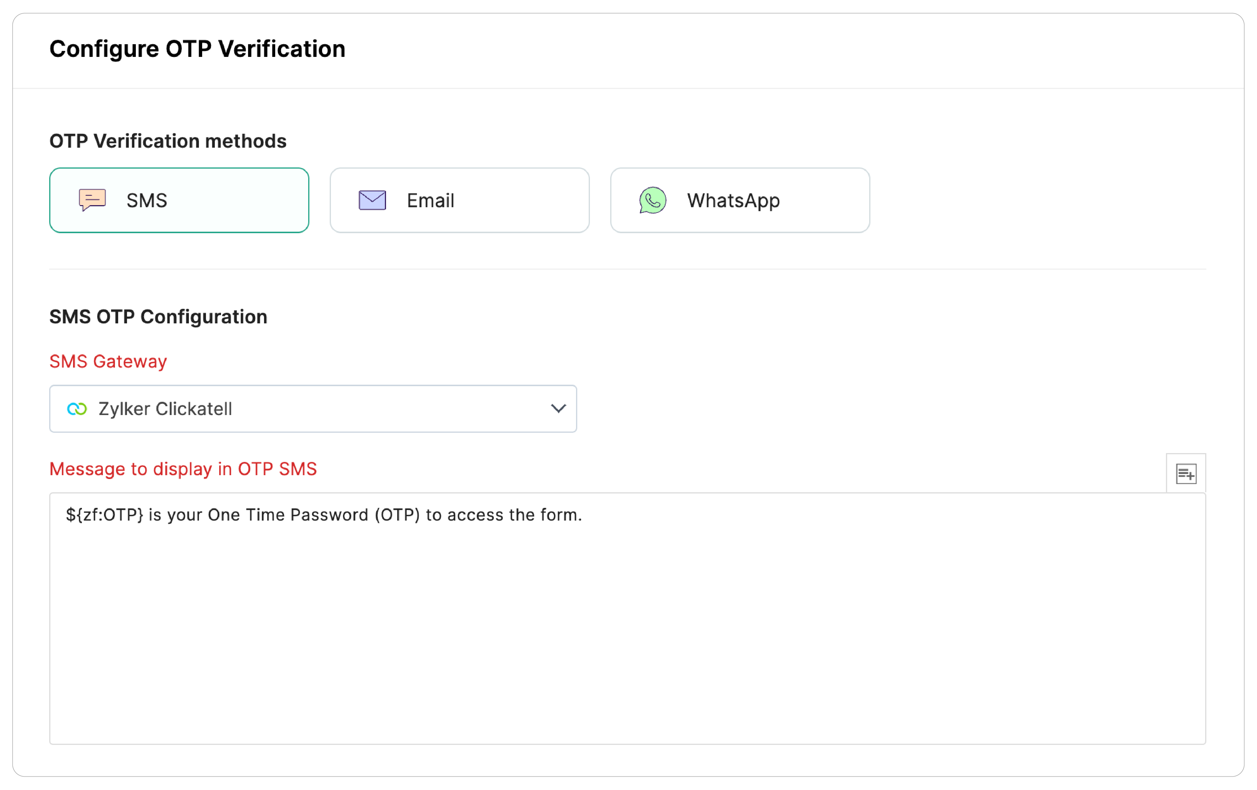 SMS OTP Verification