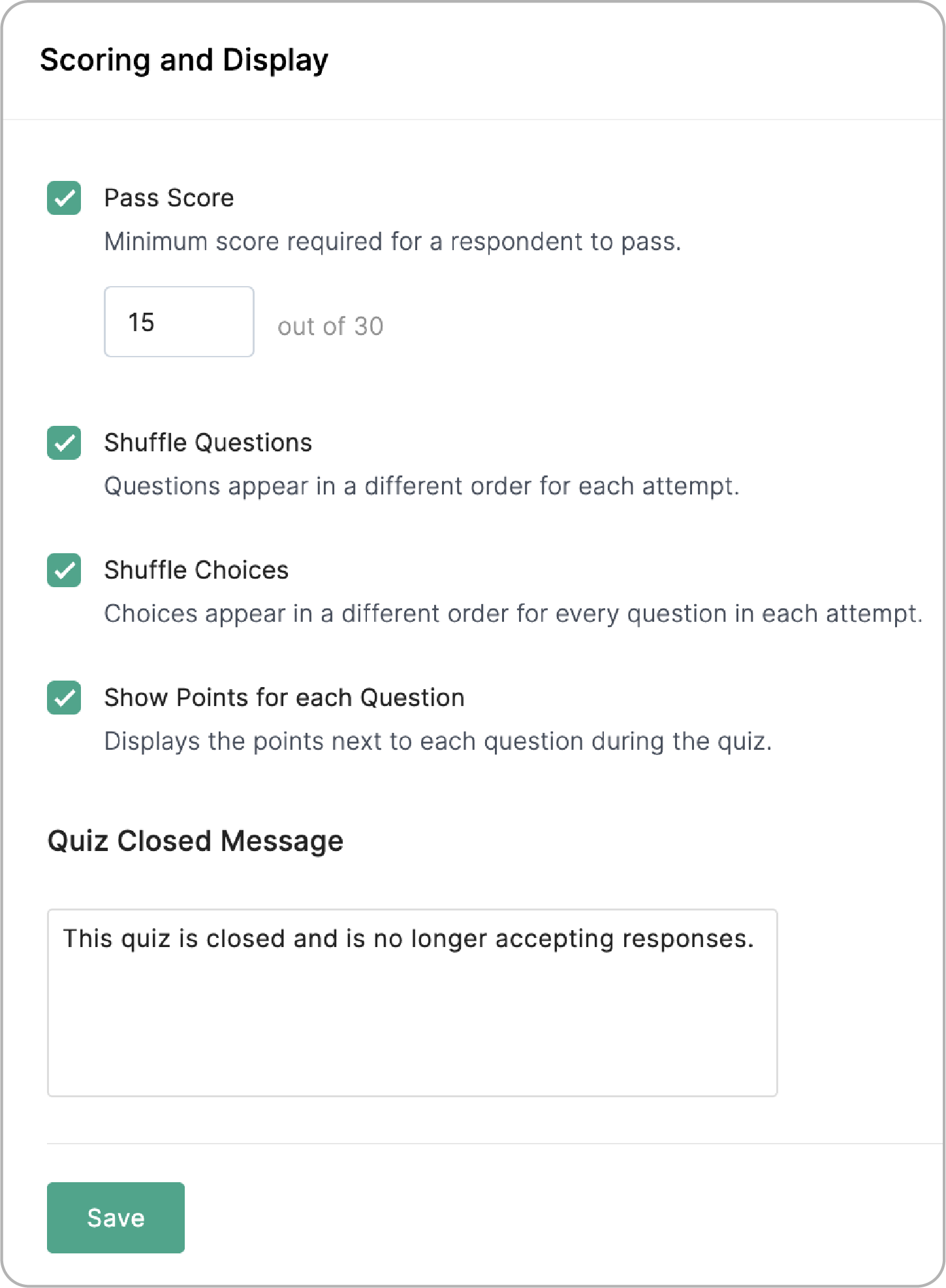 Scoring and Display 