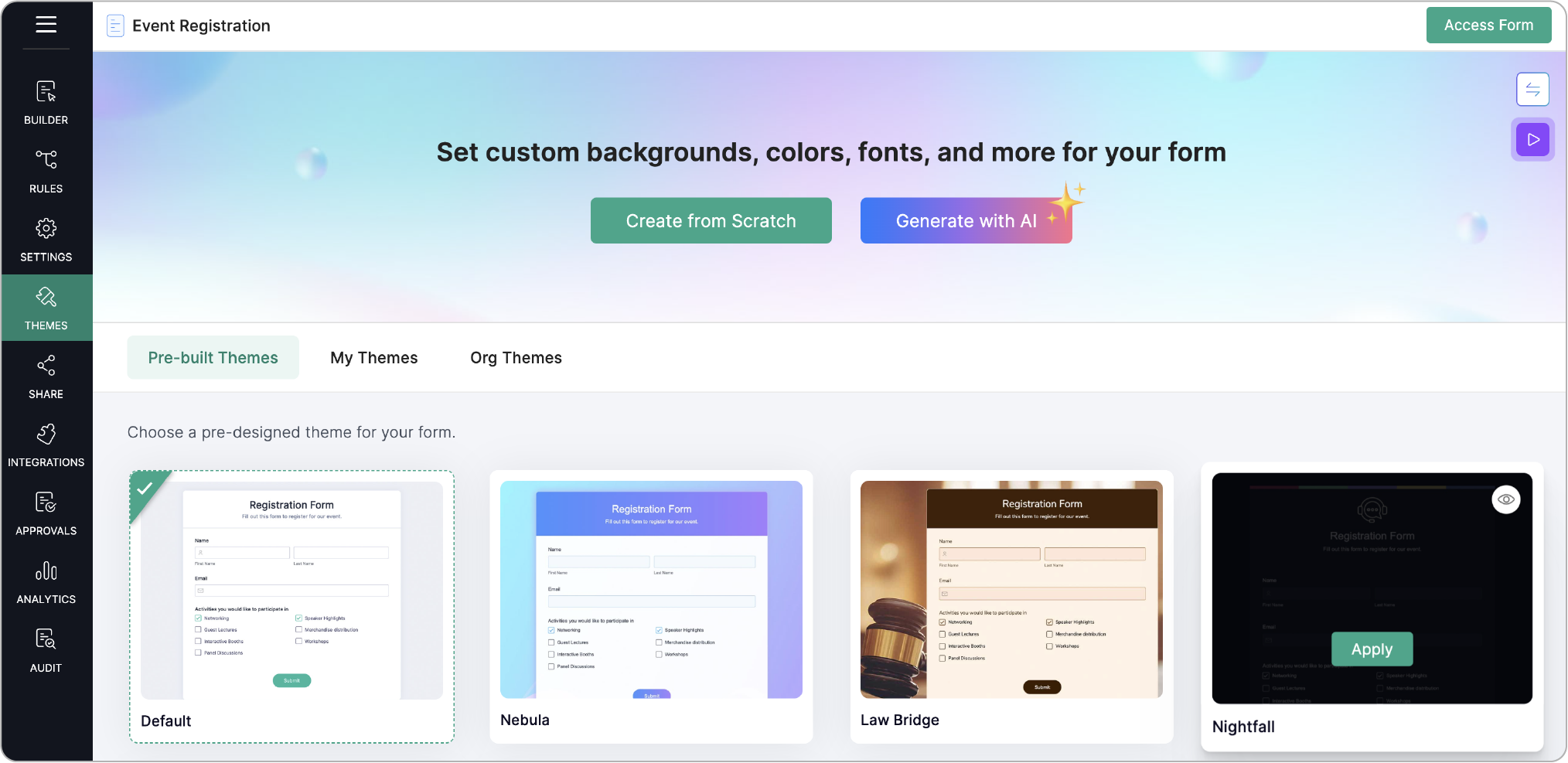 Create from Scratch