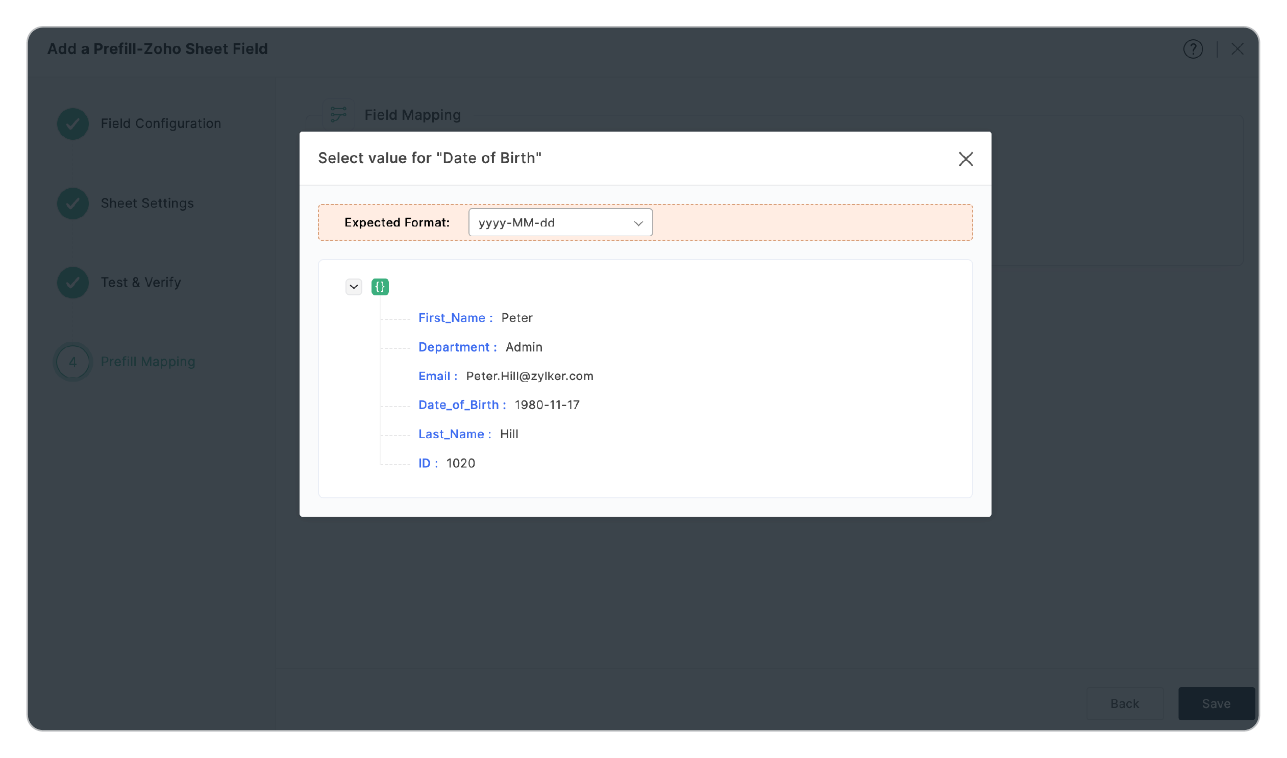Date and Time fields mapping