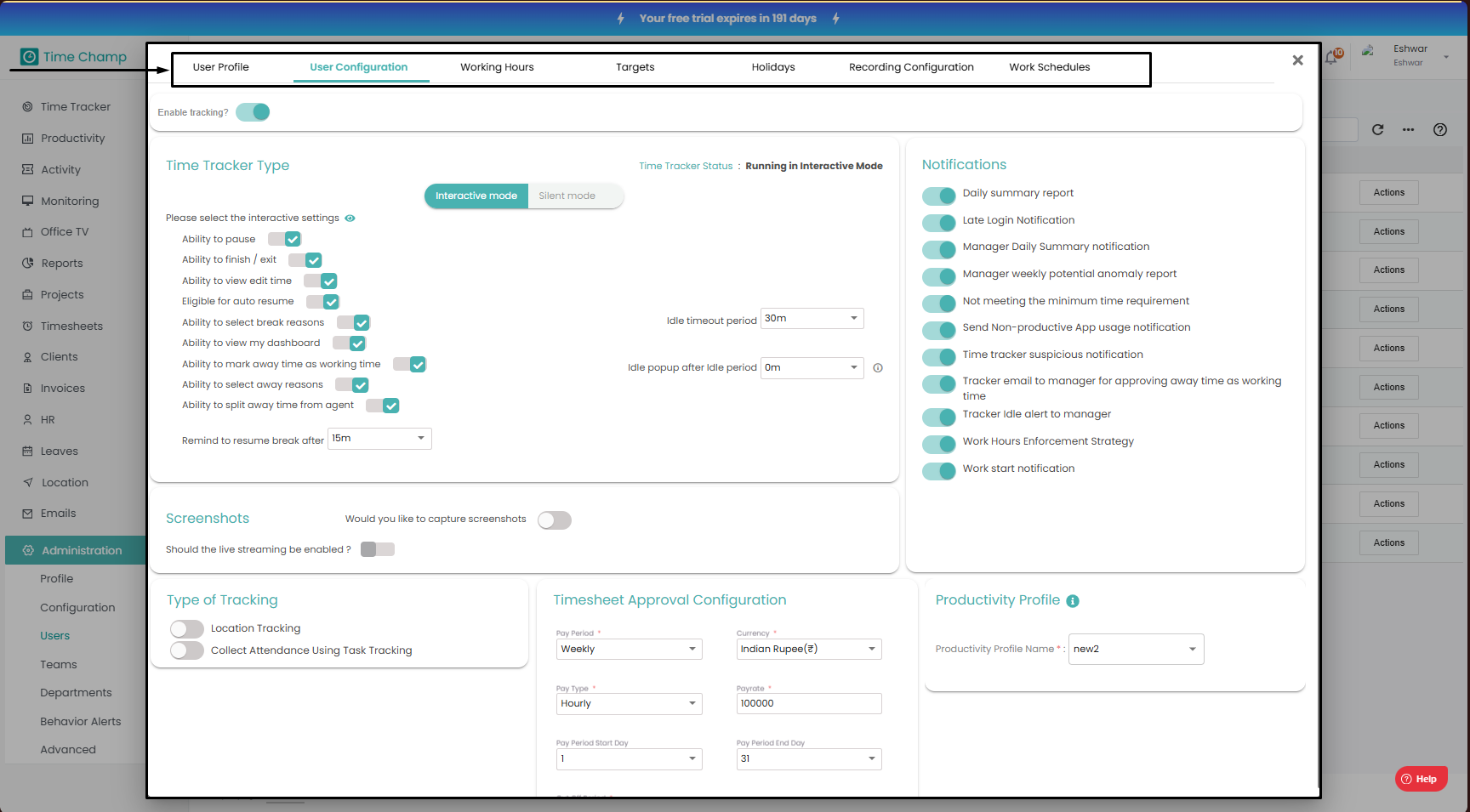 How to access User level Configurations?