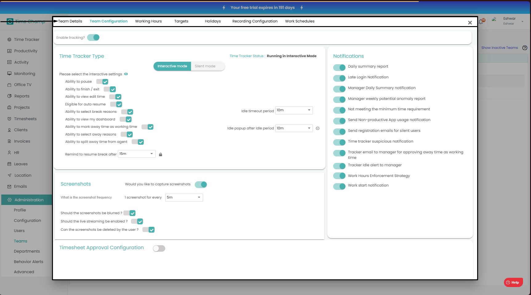 How to access Team level Configurations?