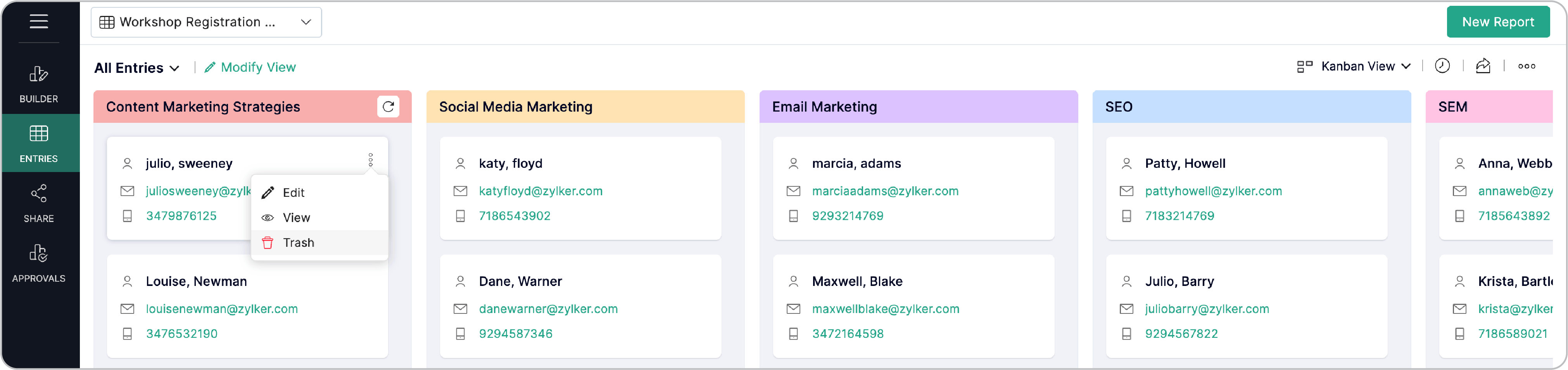 Kanban - trash entry